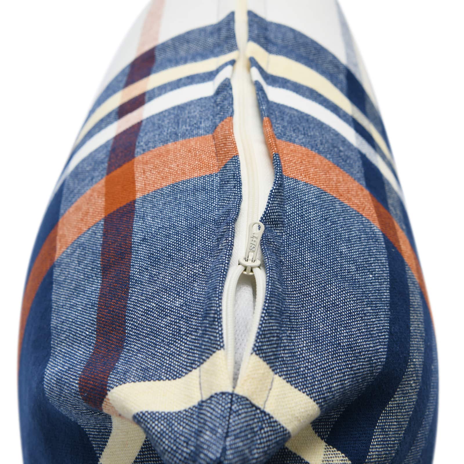 20'' Square Plaid Cotton Pillow Cover