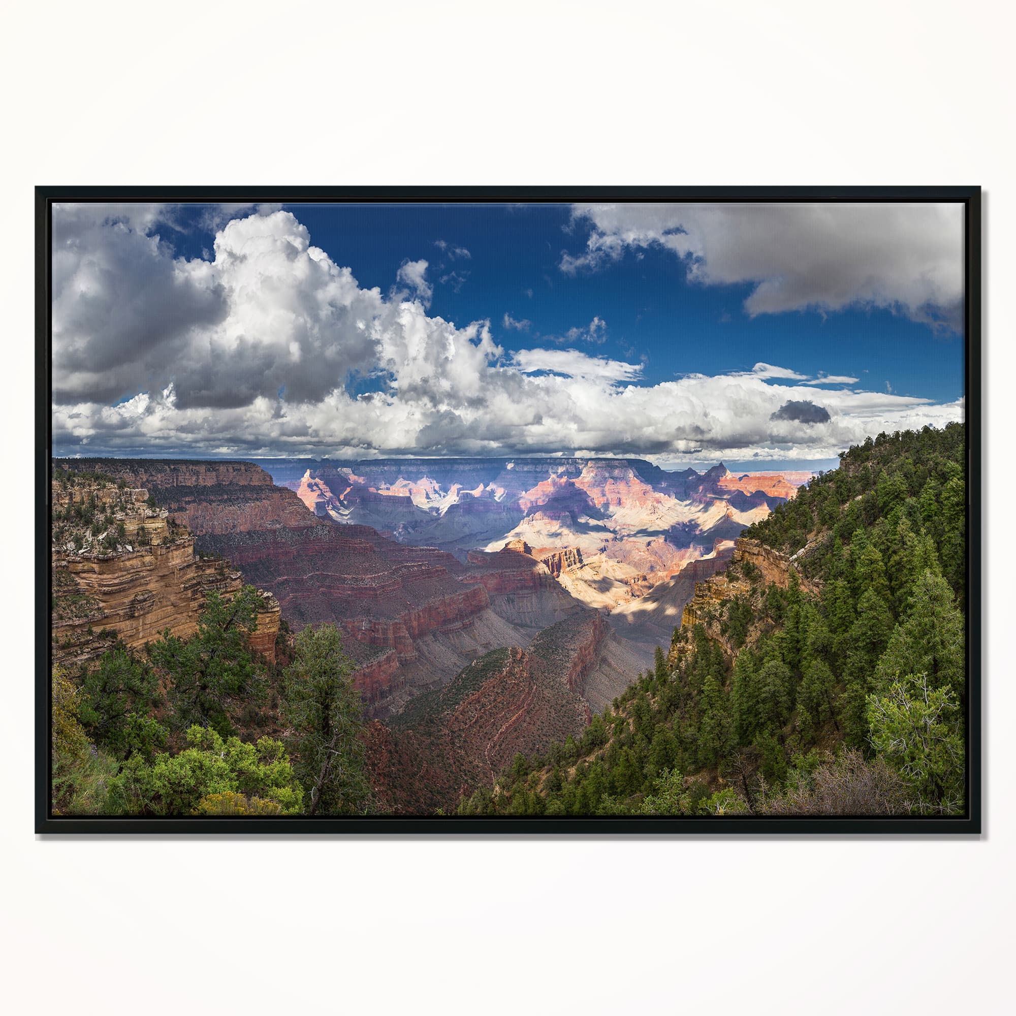 Designart - US Grand Canyon in Colorado River - Landscape Canvas Art Print in Black Frame