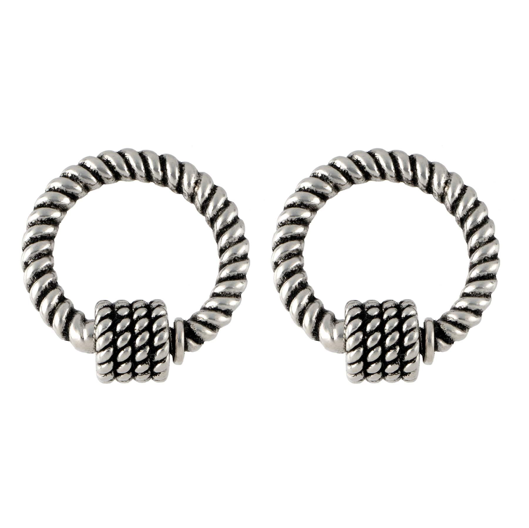 23mm Rhodium Twist Clasp Charm Connectors, 2ct. by Bead Landing™