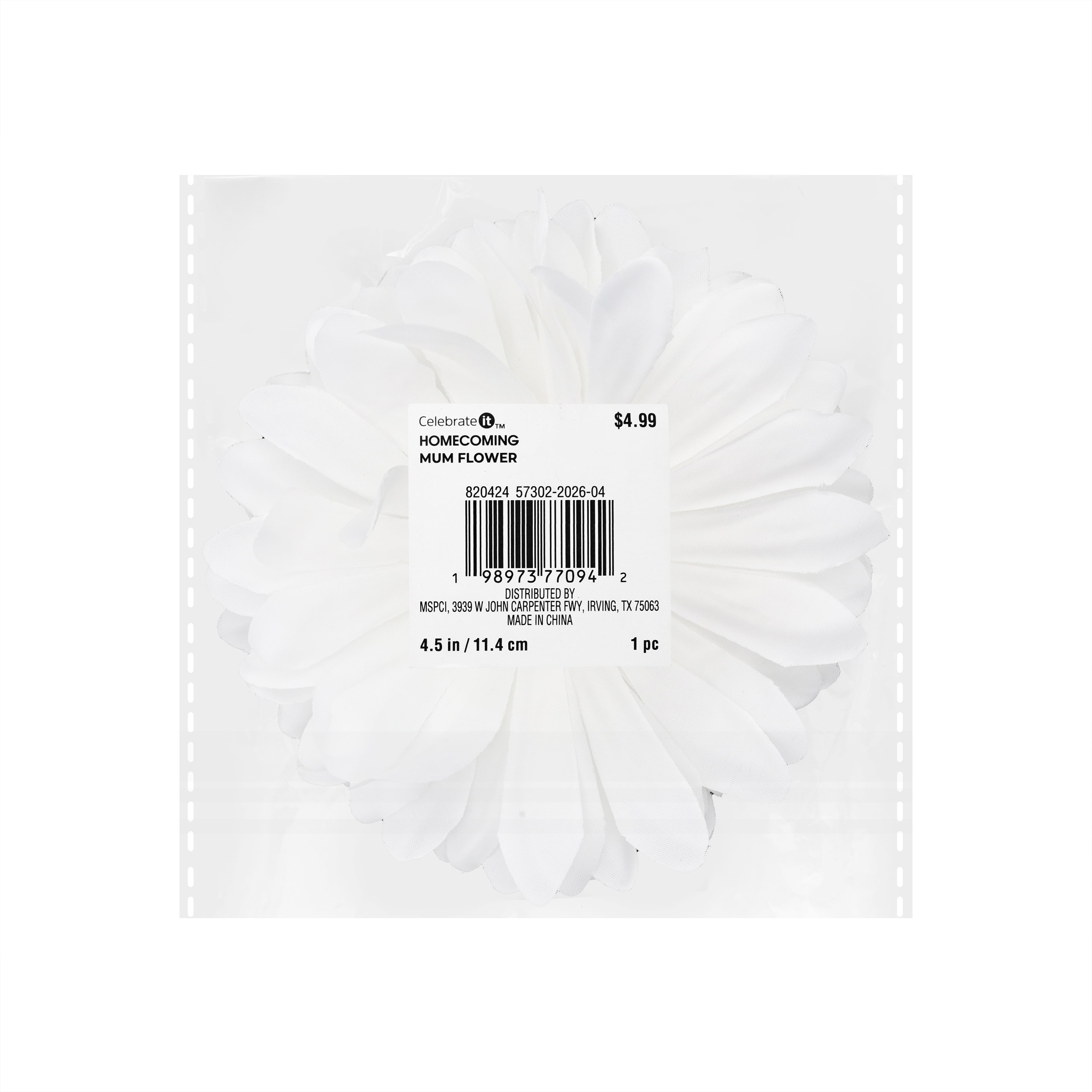 4.5" White Mum Flower by Celebrate It®