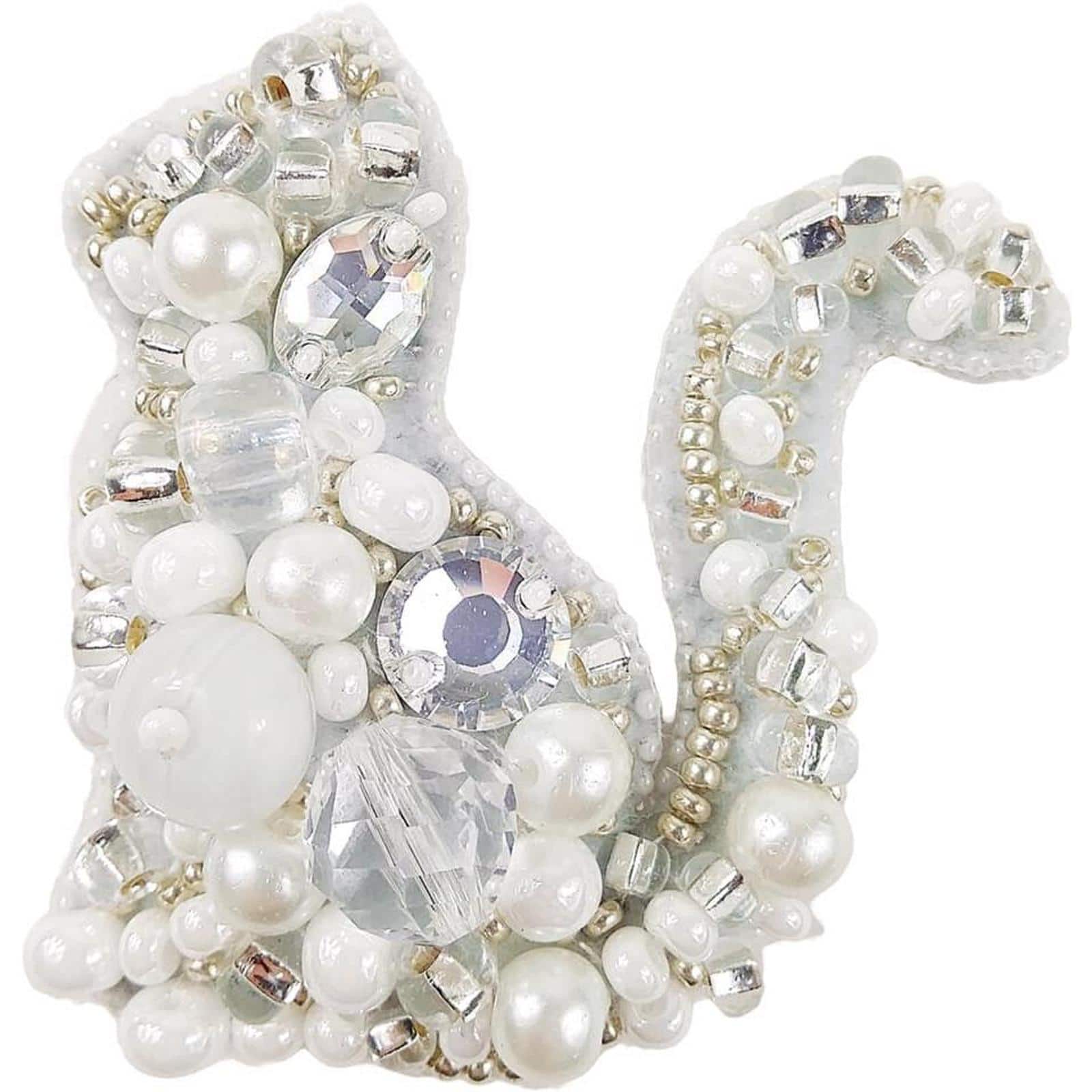 Crystal Art Beadwork Kit For Creating Brooch Cat