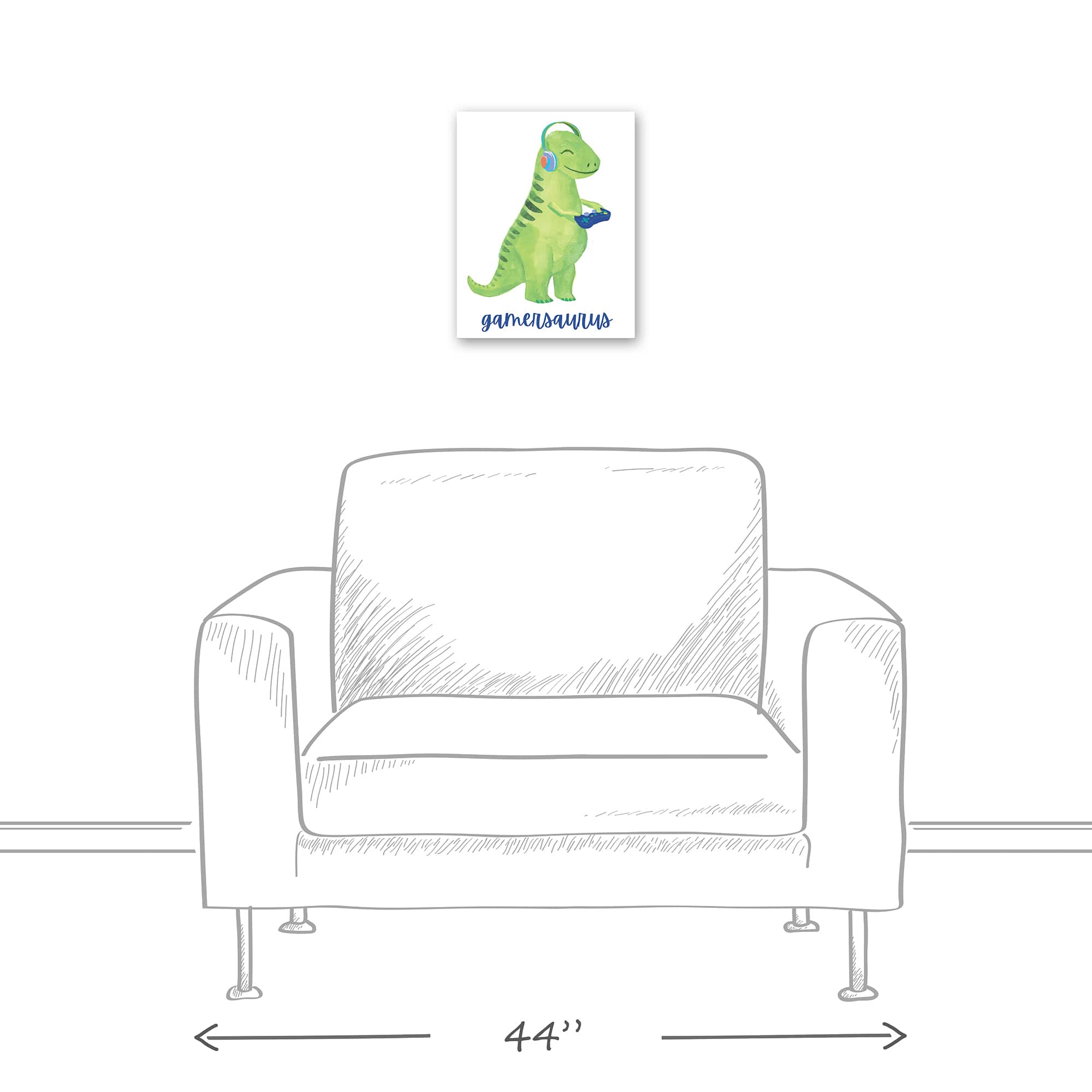 Gamersaurus 11" x 14" Canvas Wall Art
