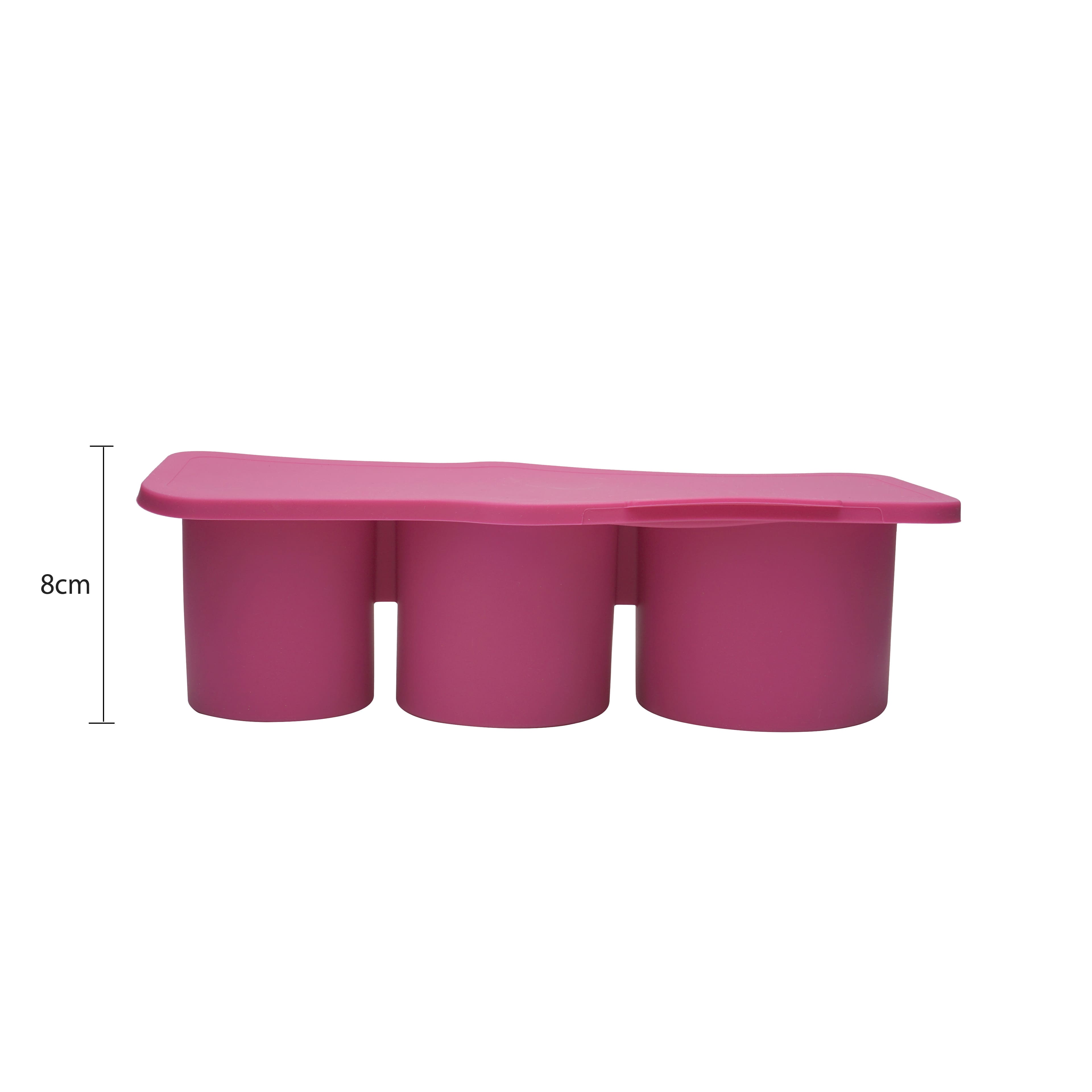 10.25" Hot Pink 3-Cavity Star Tube Silicone Ice Mold by Ashland®