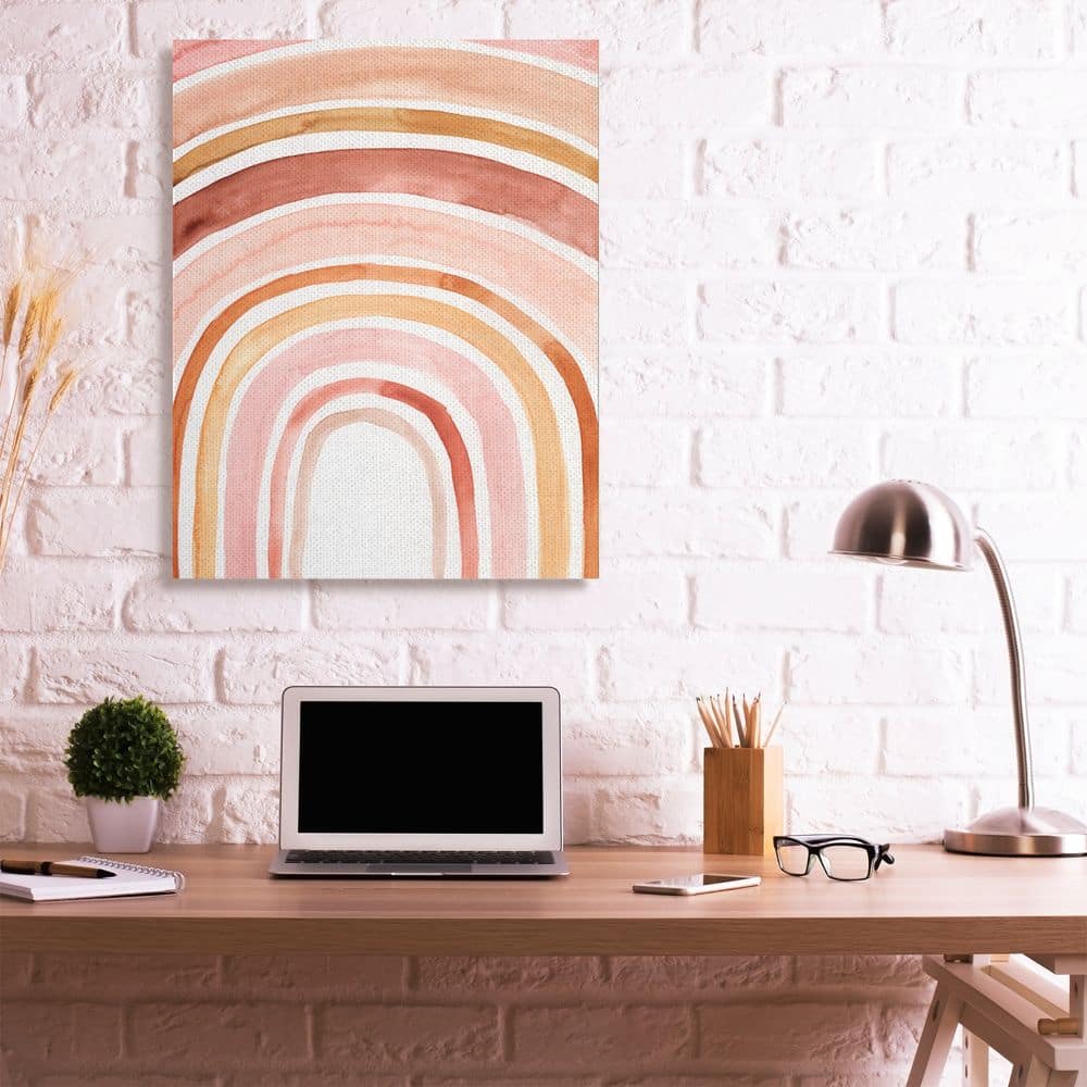 Stupell Industries Warm Red Shades of Abstract Arches Watercolor Canvas Wall Art