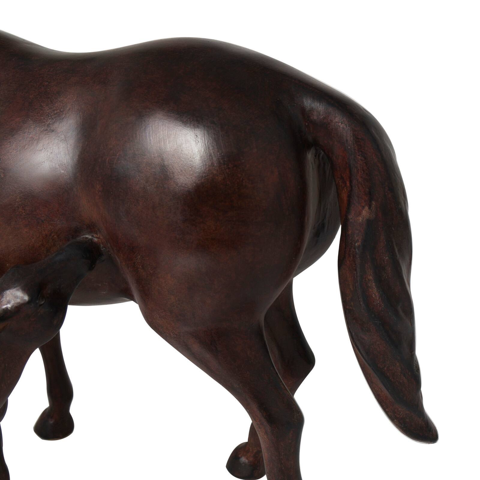 Dark Brown Horse Mom & Baby Sculpture