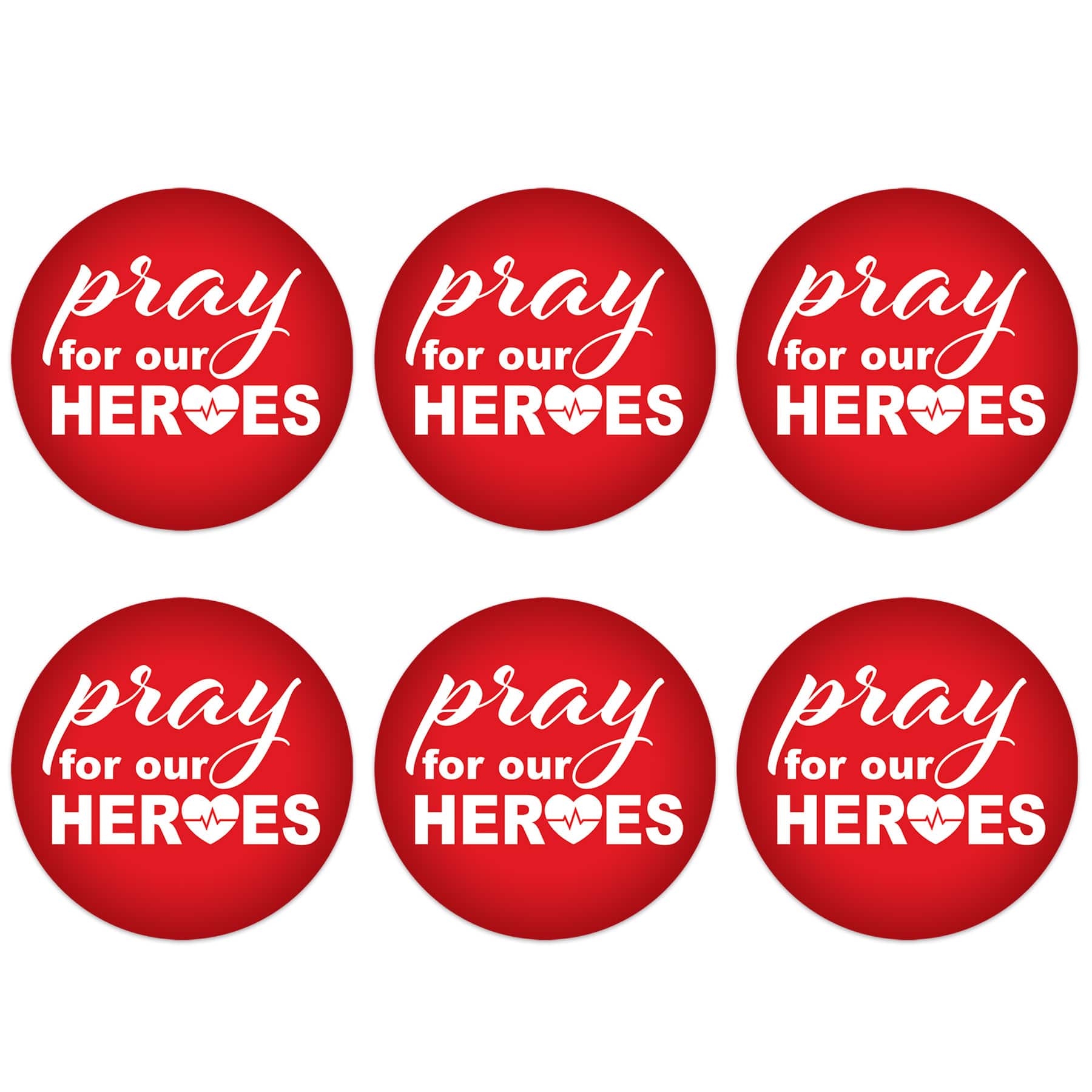 Beistle 2" Pray For Our Heroes Buttons, 6ct.