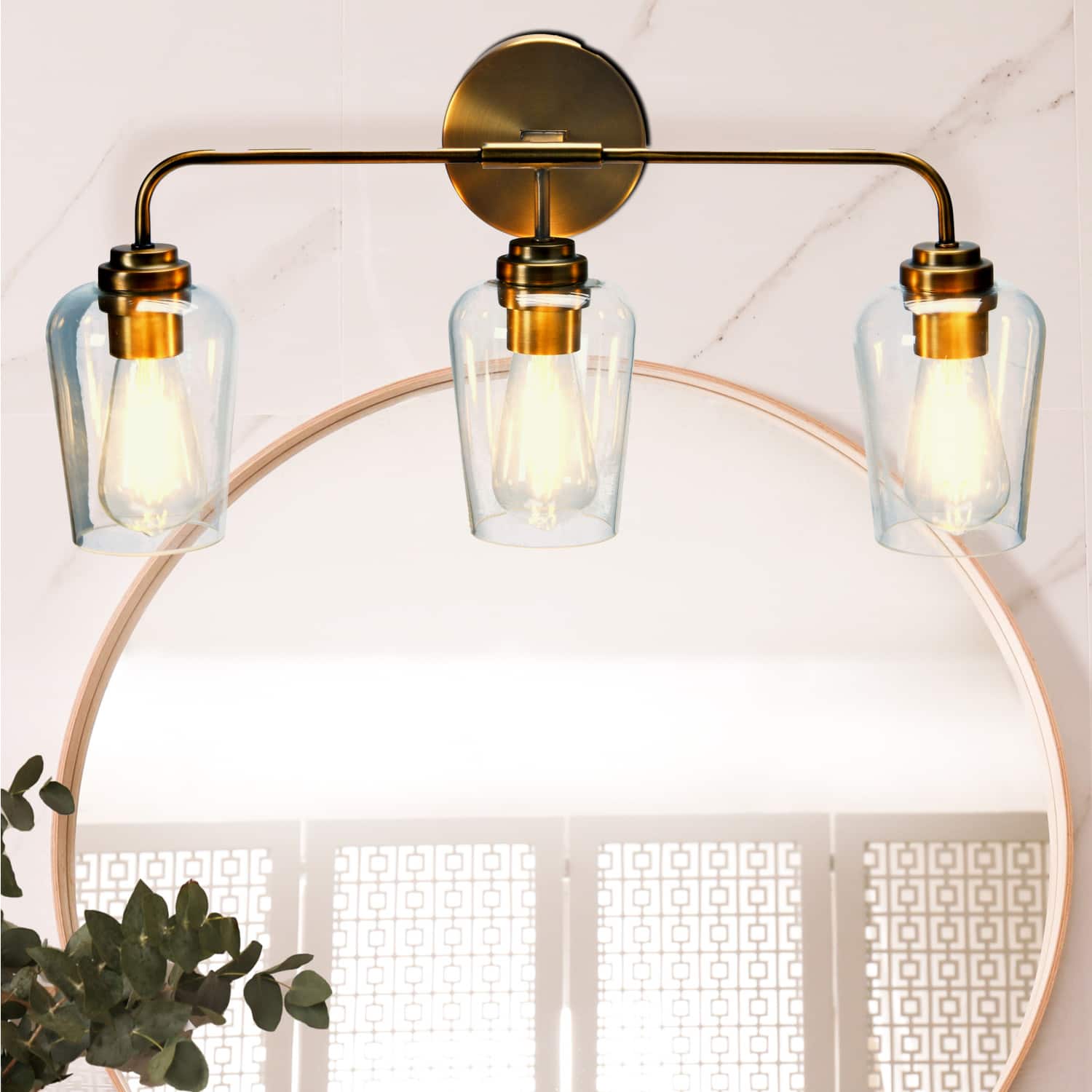 Hello Honey® Robert Stevenson Lighting Holden Metal & Glass 3-Light Vanity