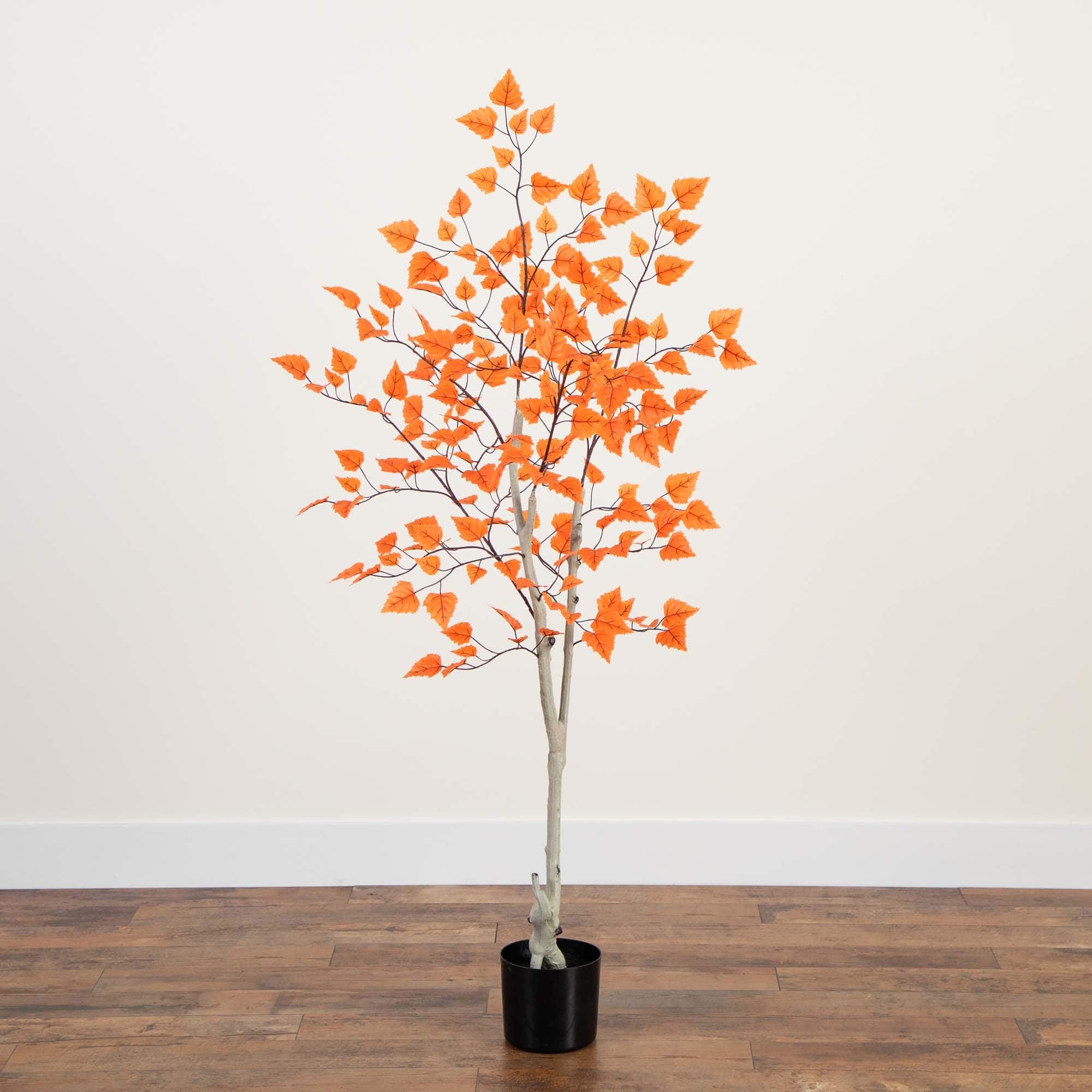 5ft. Autumn Paper Birch Artificial Fall Tree