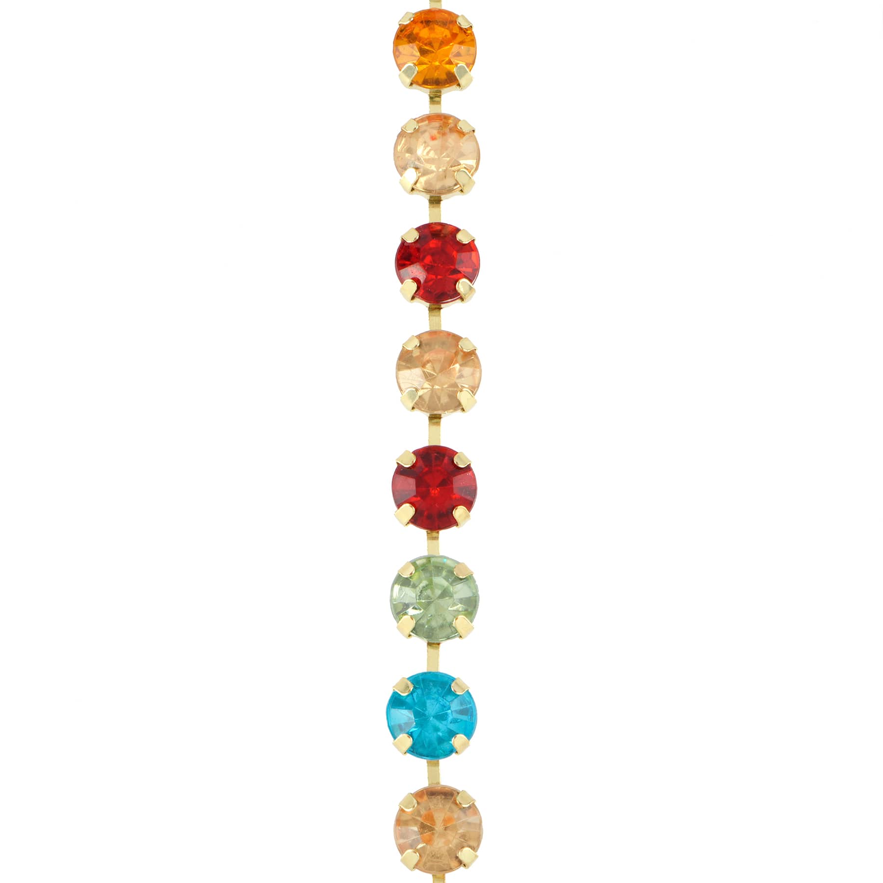 1yd. Gold & Rainbow Rhinestone Chain by Bead Landing™