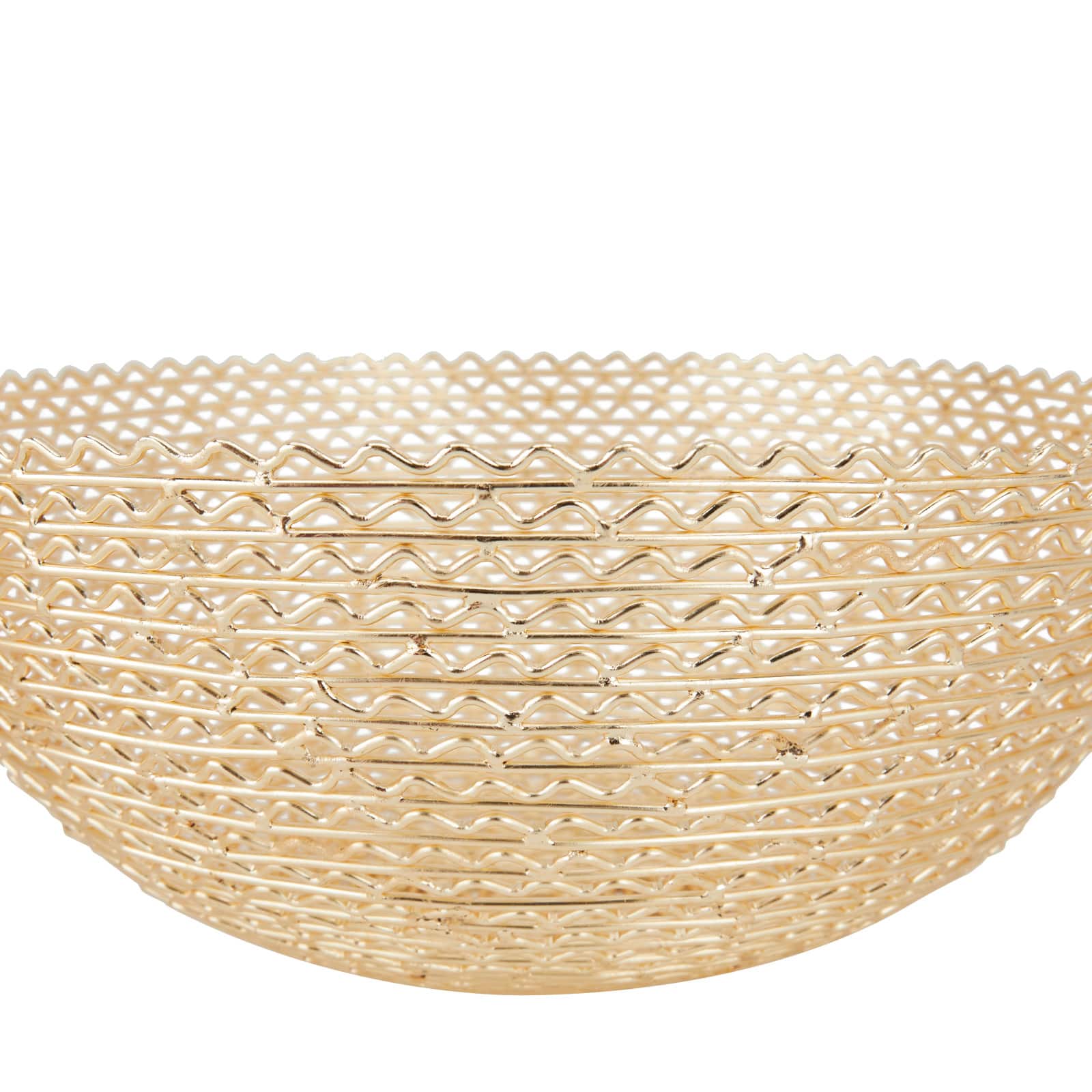 CosmoLiving by Cosmopolitan Set of 3" Gold Metal Glam Decorative Bowl, 16" x 16" x 16"