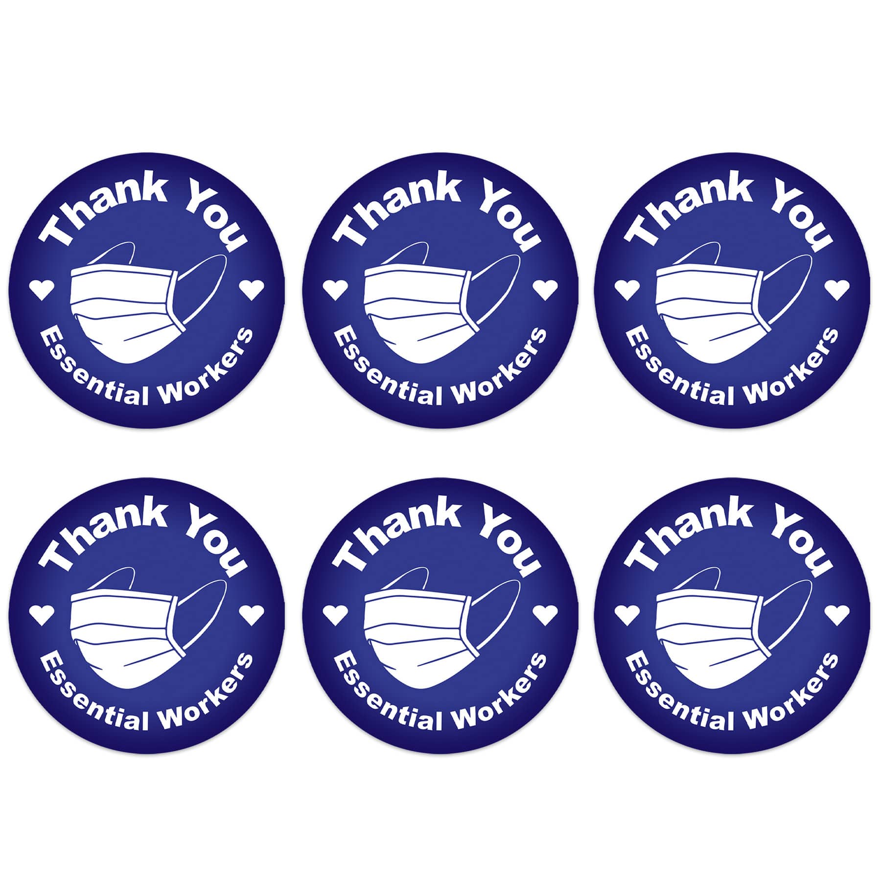 Beistle 2" Blue Thank You Essential Workers Buttons, 6ct.