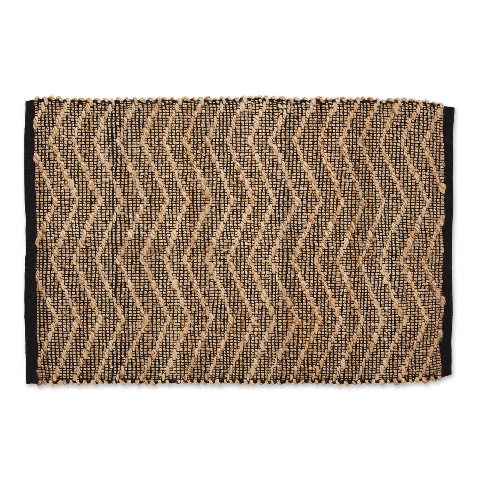 DII® Black With Natural Jute Chevron Hand-Loomed Rug, 2ft. x 3ft.