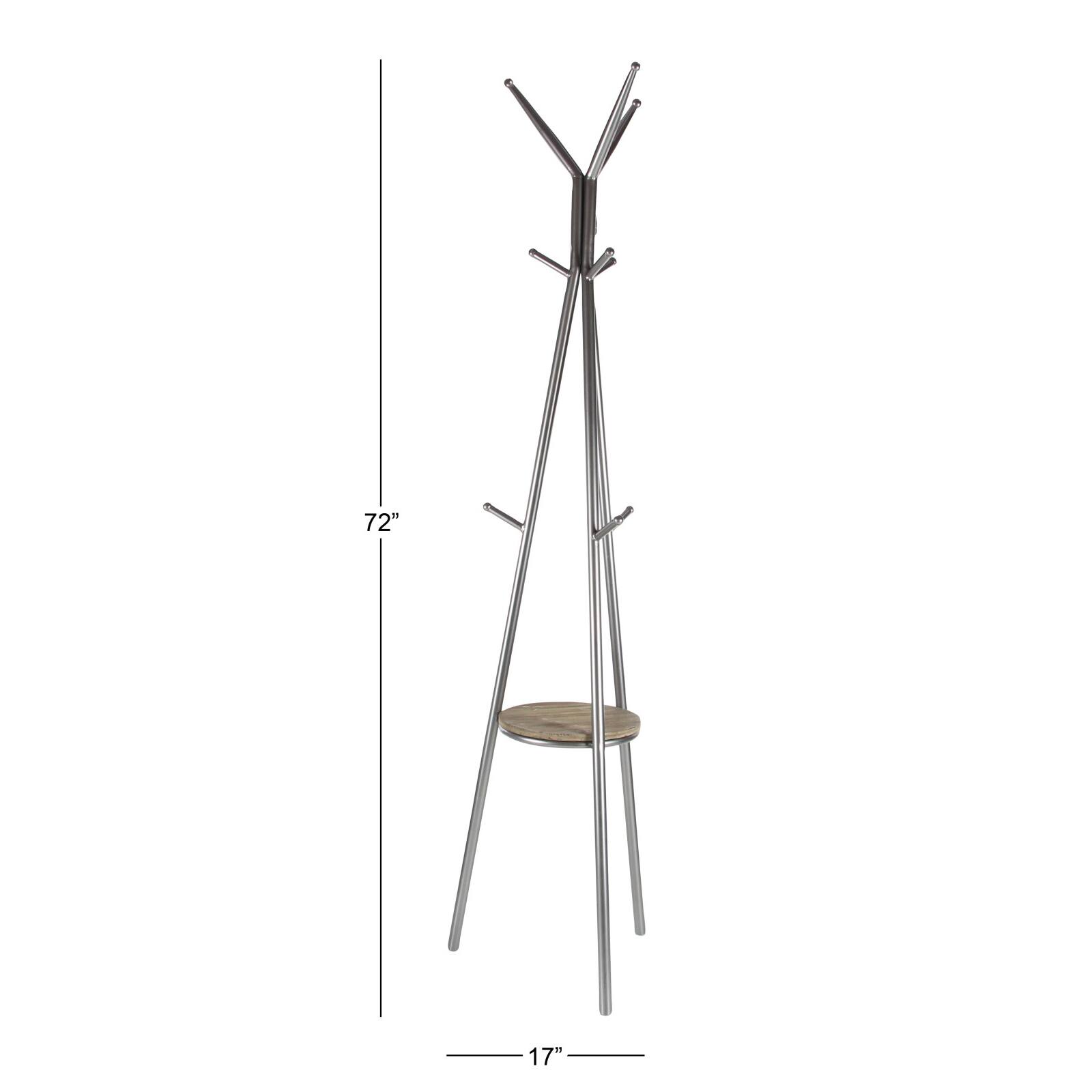 72" Gray Metal Modern Coat Rack