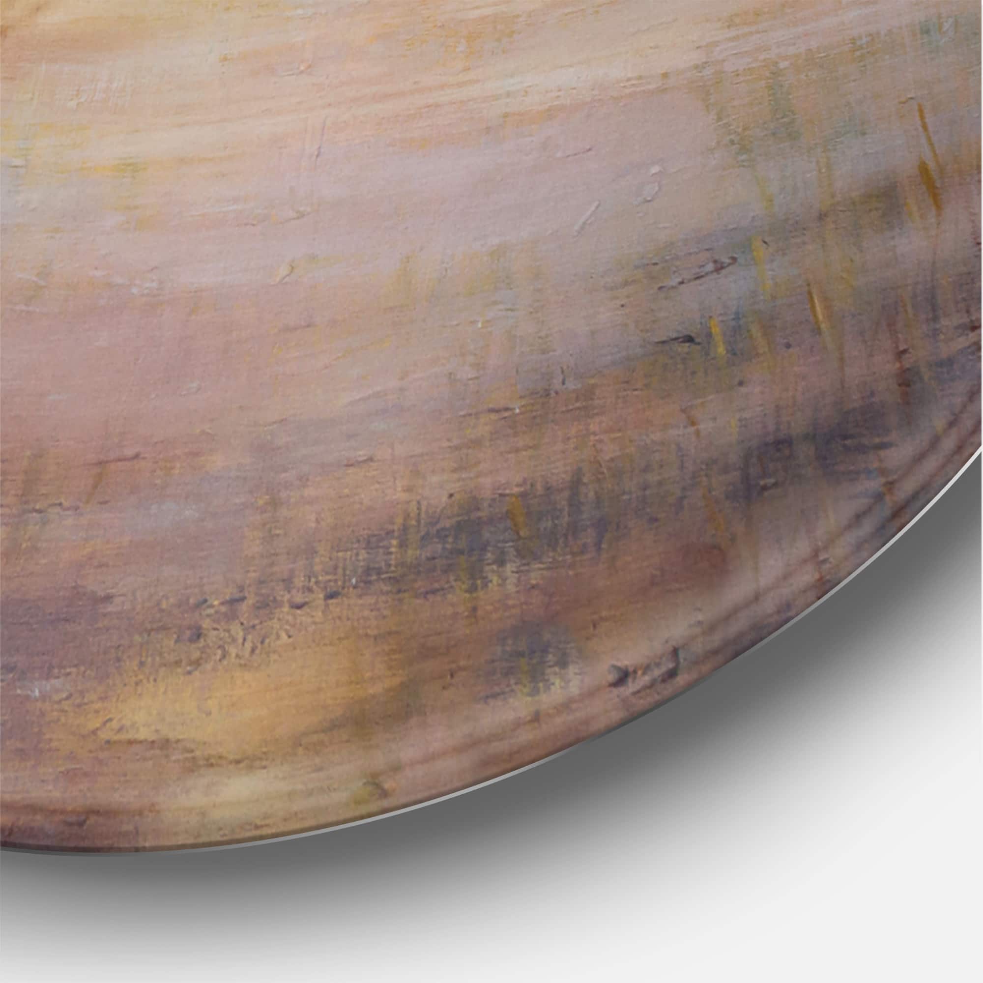 Designart - Pastel Sunset Over The Lake - Nautical & Coastal Metal Circle Wall Art