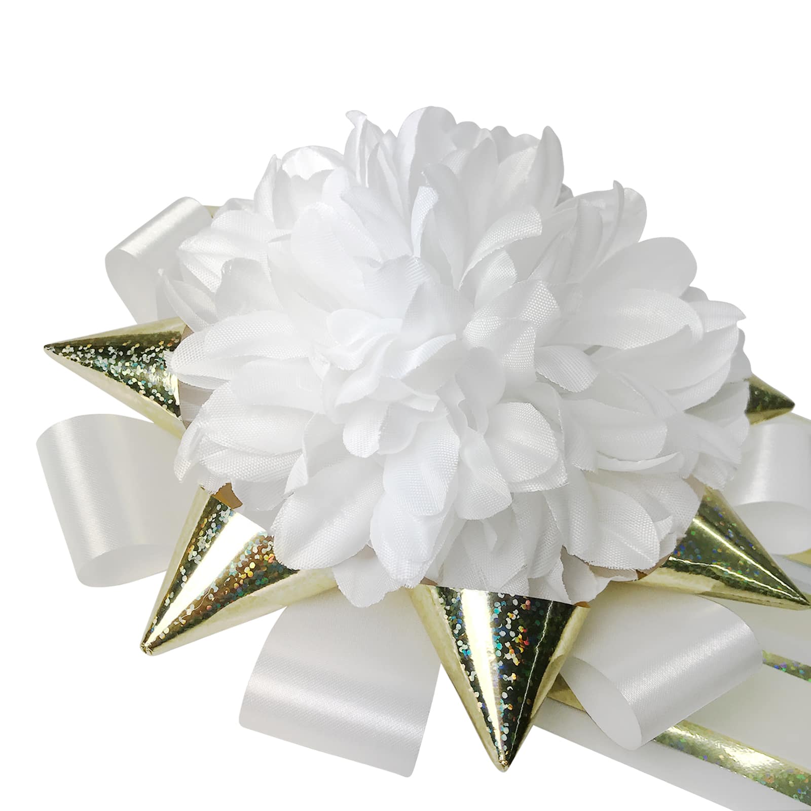 42" White & Gold Single Homecoming Mum by Celebrate It™