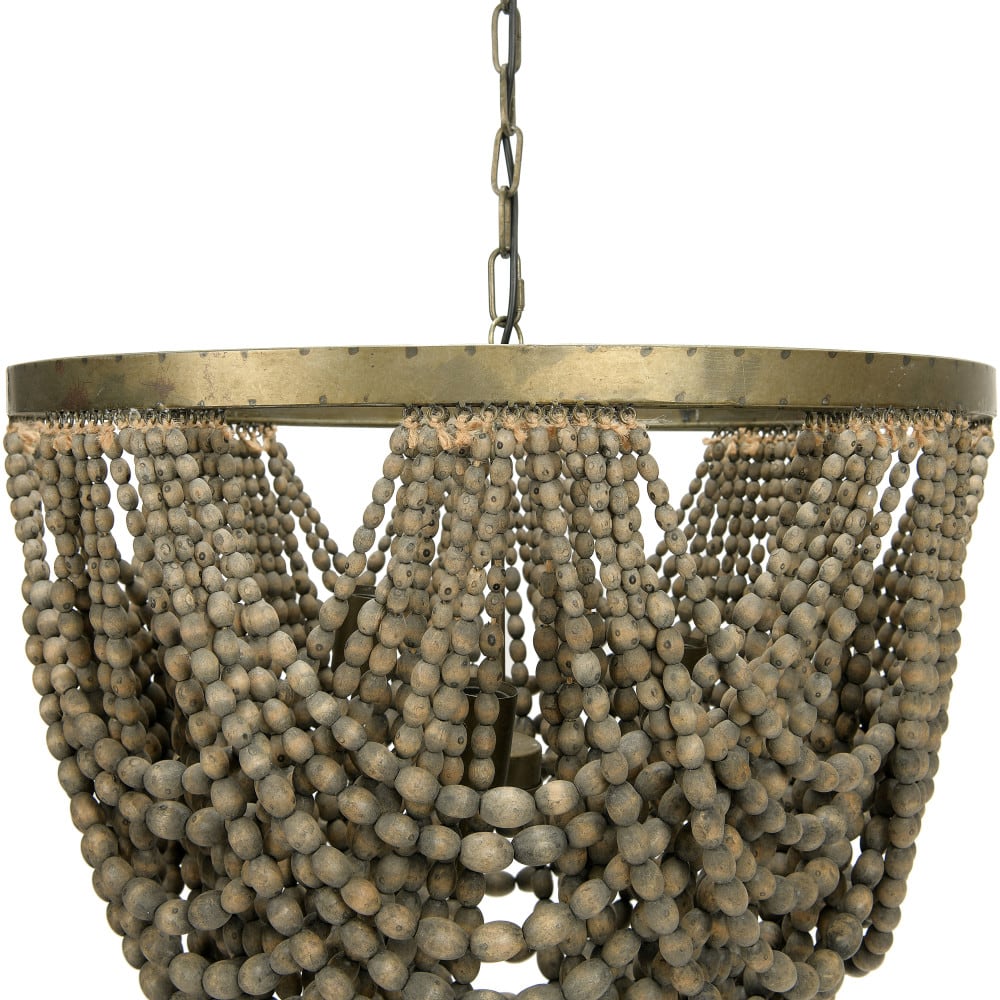 Hello Honey® 26" 2-Tier Draped Wood Bead Chandelier