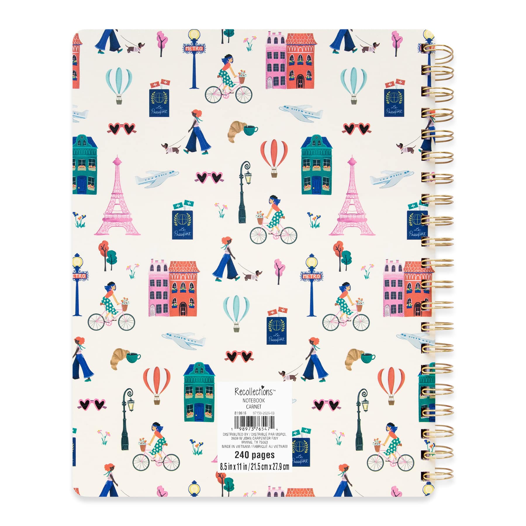 8.5" x 11" Spiral Lined Hardcover Notebook by Recollections