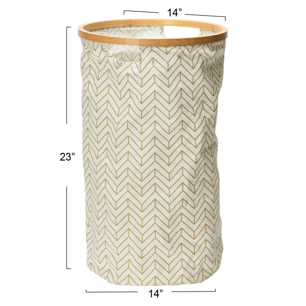 Household Essentials Krush Bamboo Rimmed Hamper (Round, Brown)