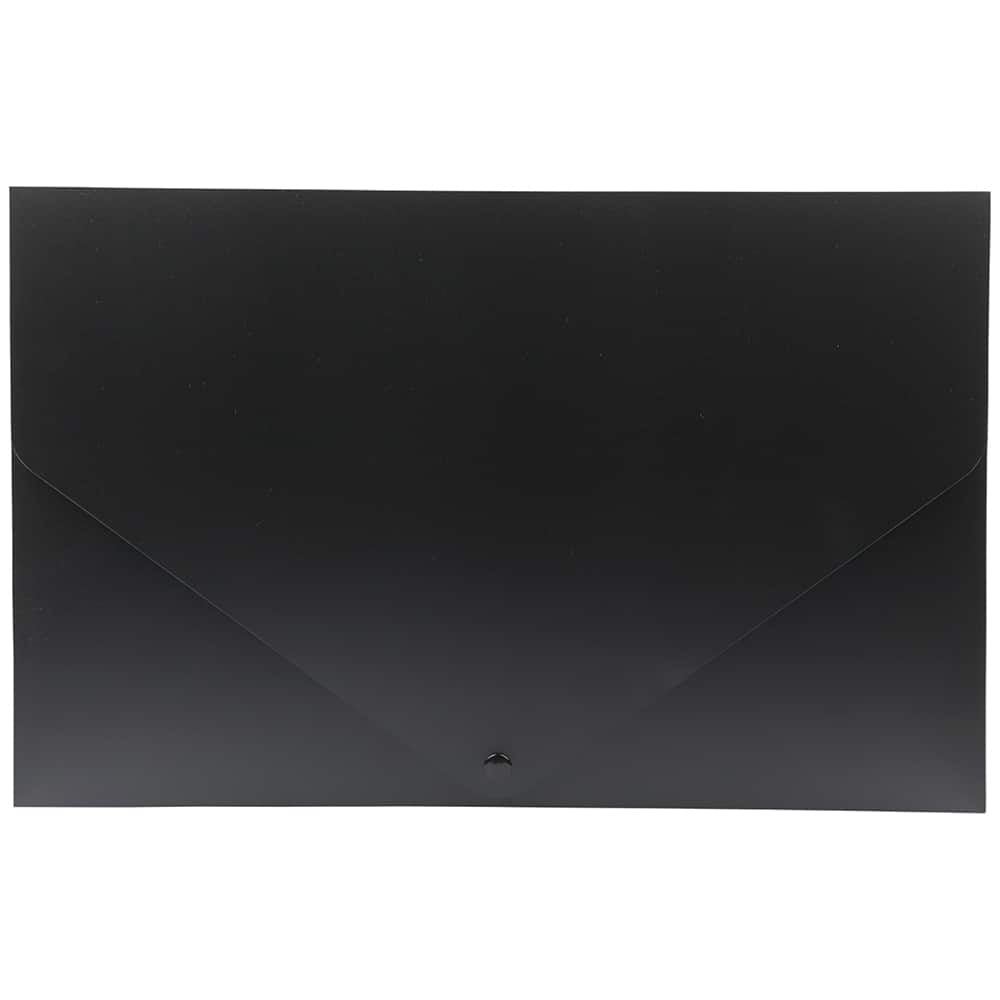 JAM Paper Black 11" x 17" Snap Closure Plastic Portfolio