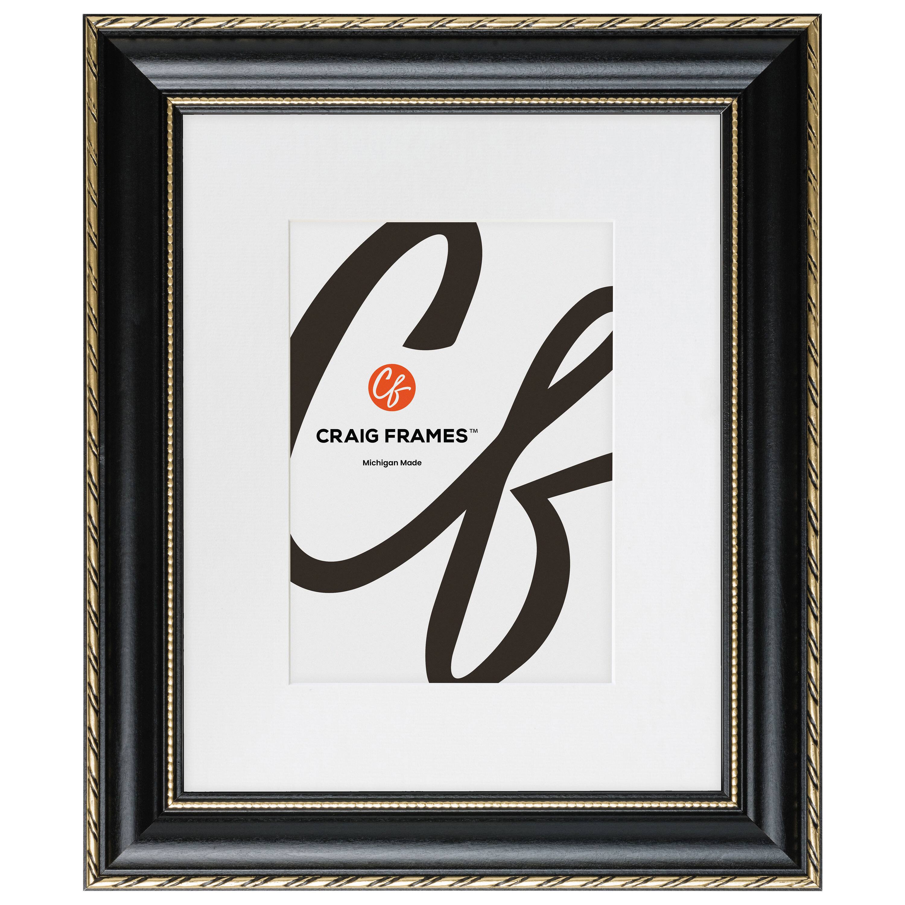 4 Pack Craig Frames Victoria Black & Gold Picture Frame with Mat