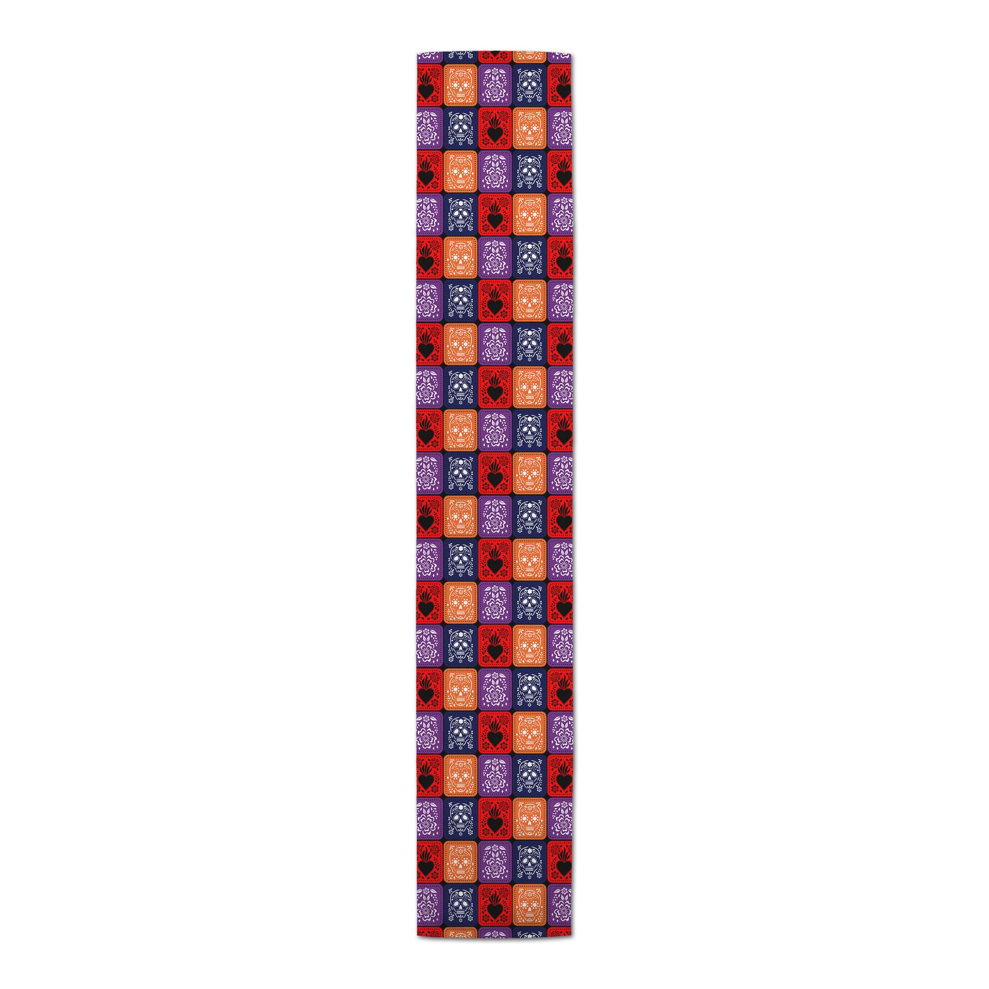 Dia De Los Muertos Flag Pattern Cotton Twill Table Runner