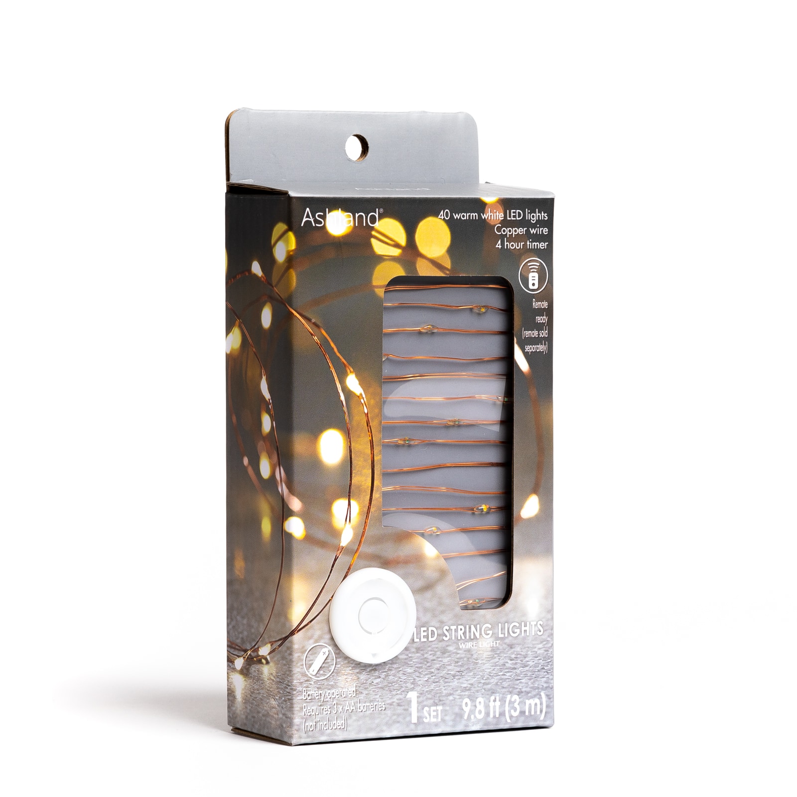 40ct. Warm White Silver Wire LED String Lights by Ashland®