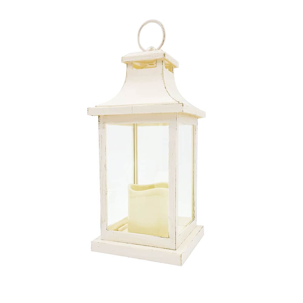 Kate Aspen® Hampton Ivory LED Vintage Decorative Lantern