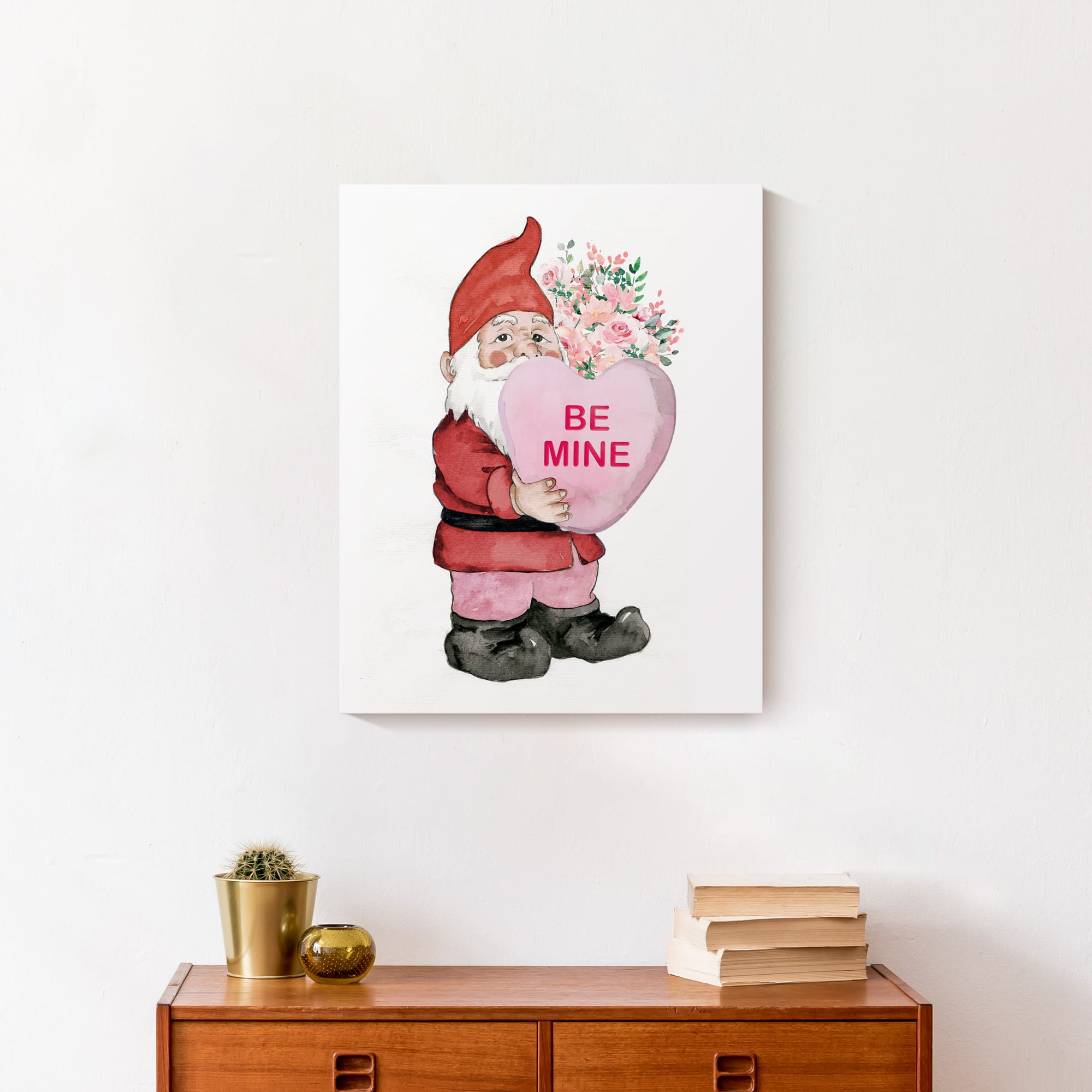 Be Mine Gnome Canvas Wall Art