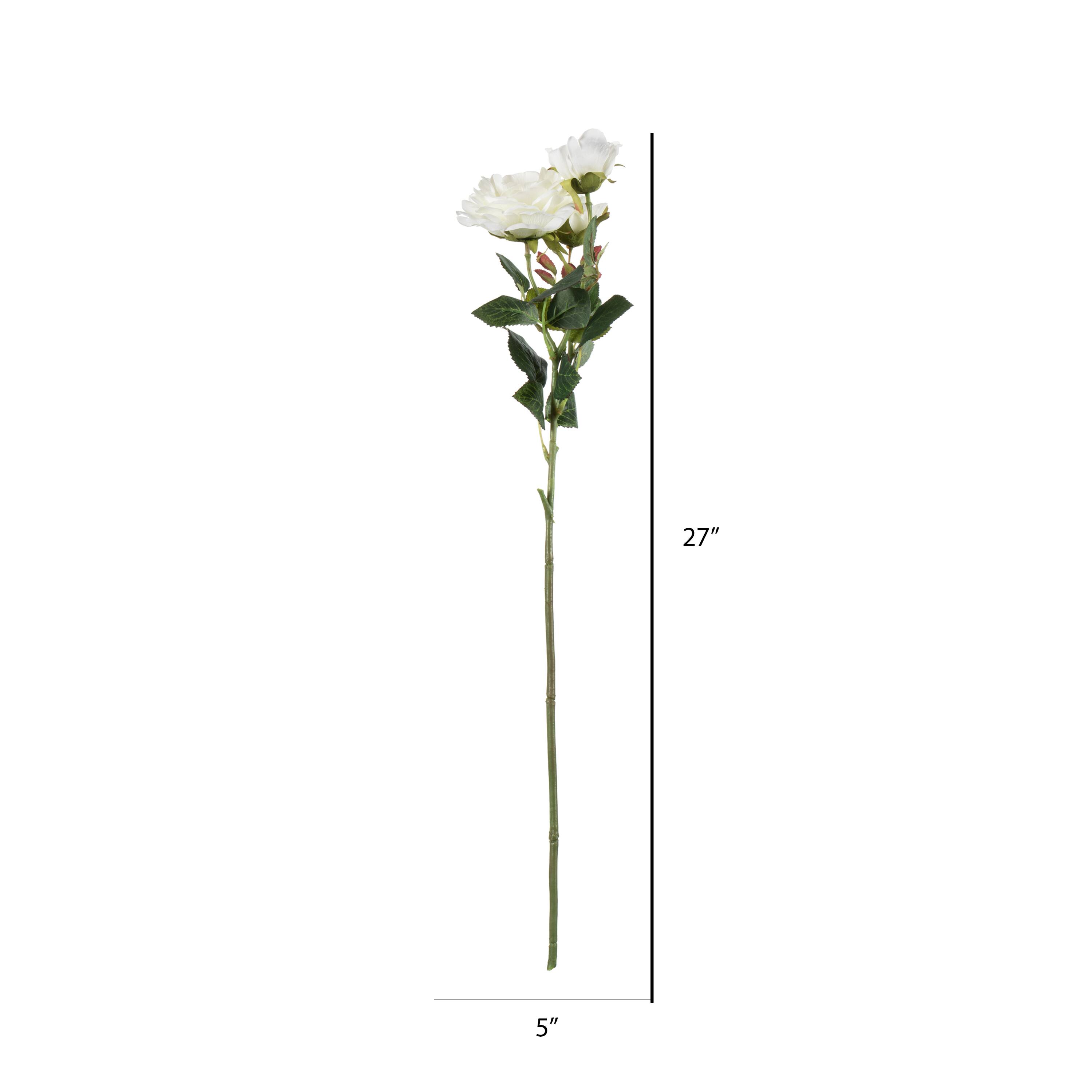 White Rose Stem, 3ct.
