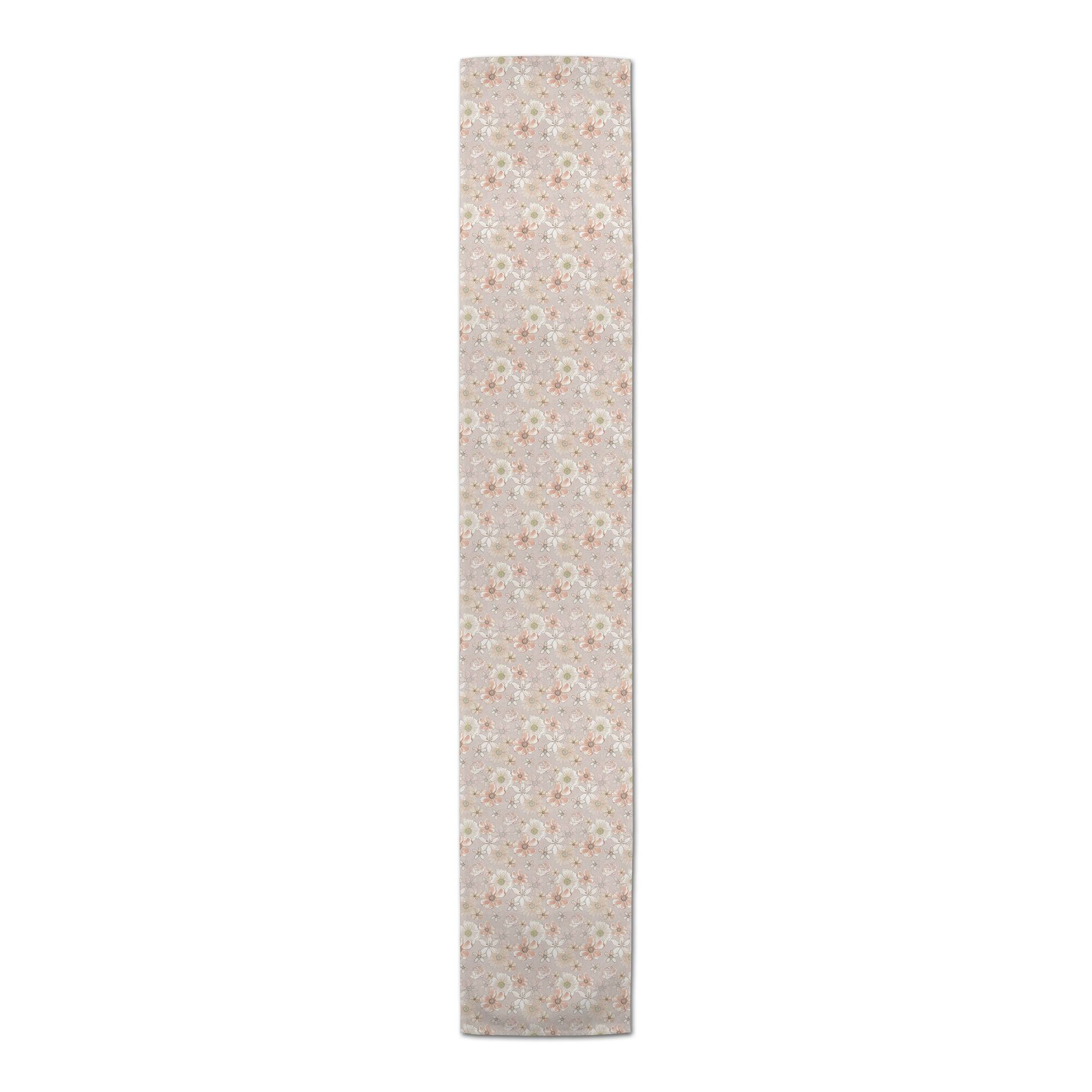 Large Florals Cotton Twill Runner
