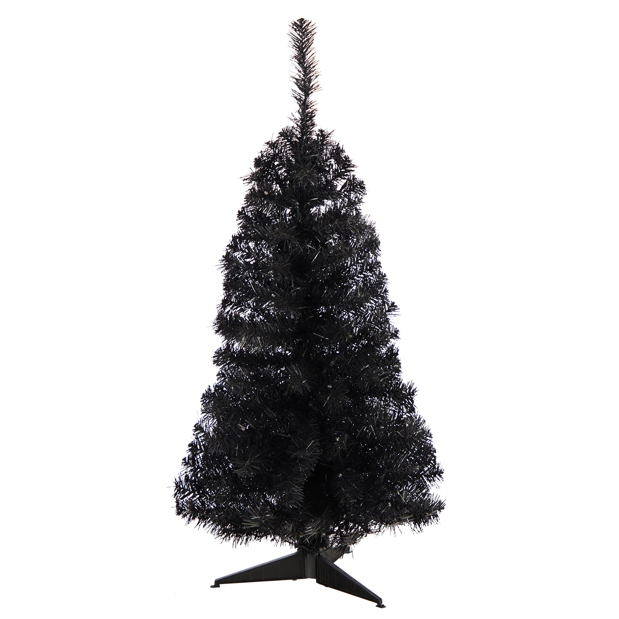 3ft. Pre-Lit Black Artificial Christmas Tree, Warm White LED Lights