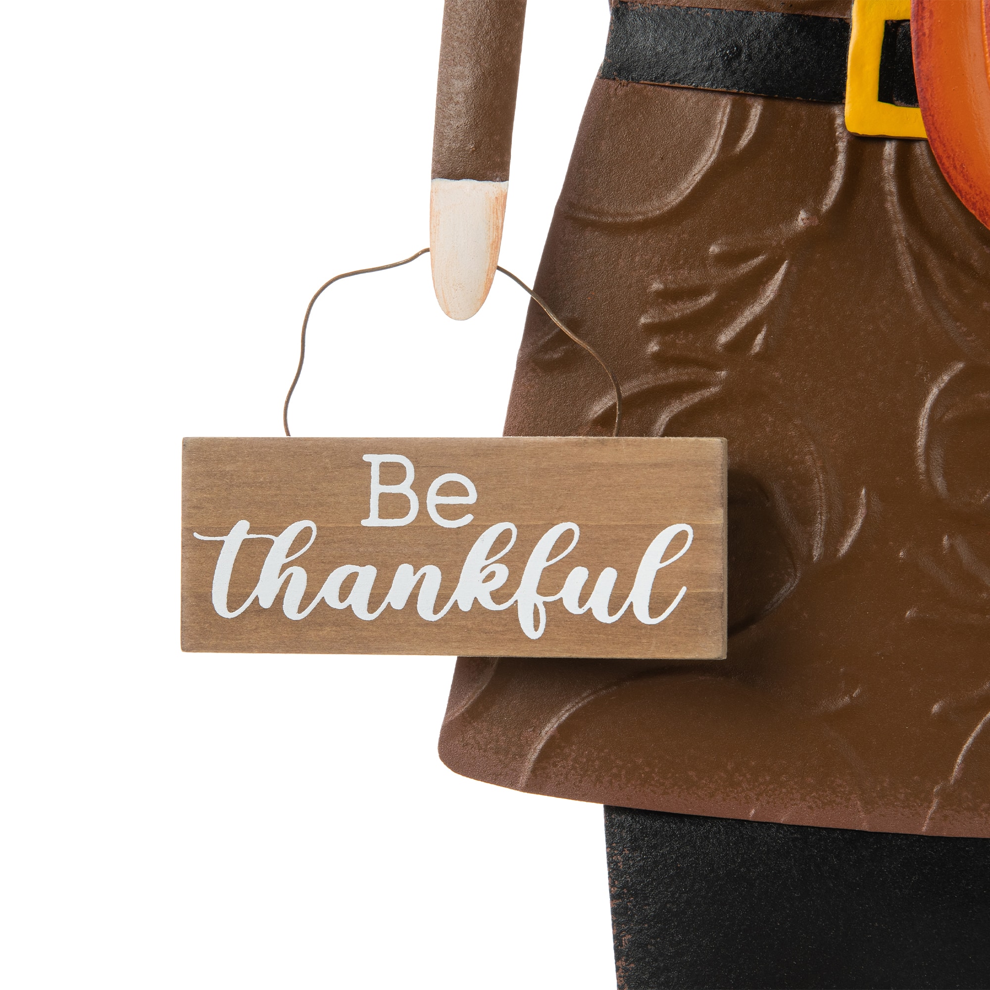 Glitzhome® 36" Metal Thanksgiving Pilgrim Boy Standing Or Hanging Yard Stake