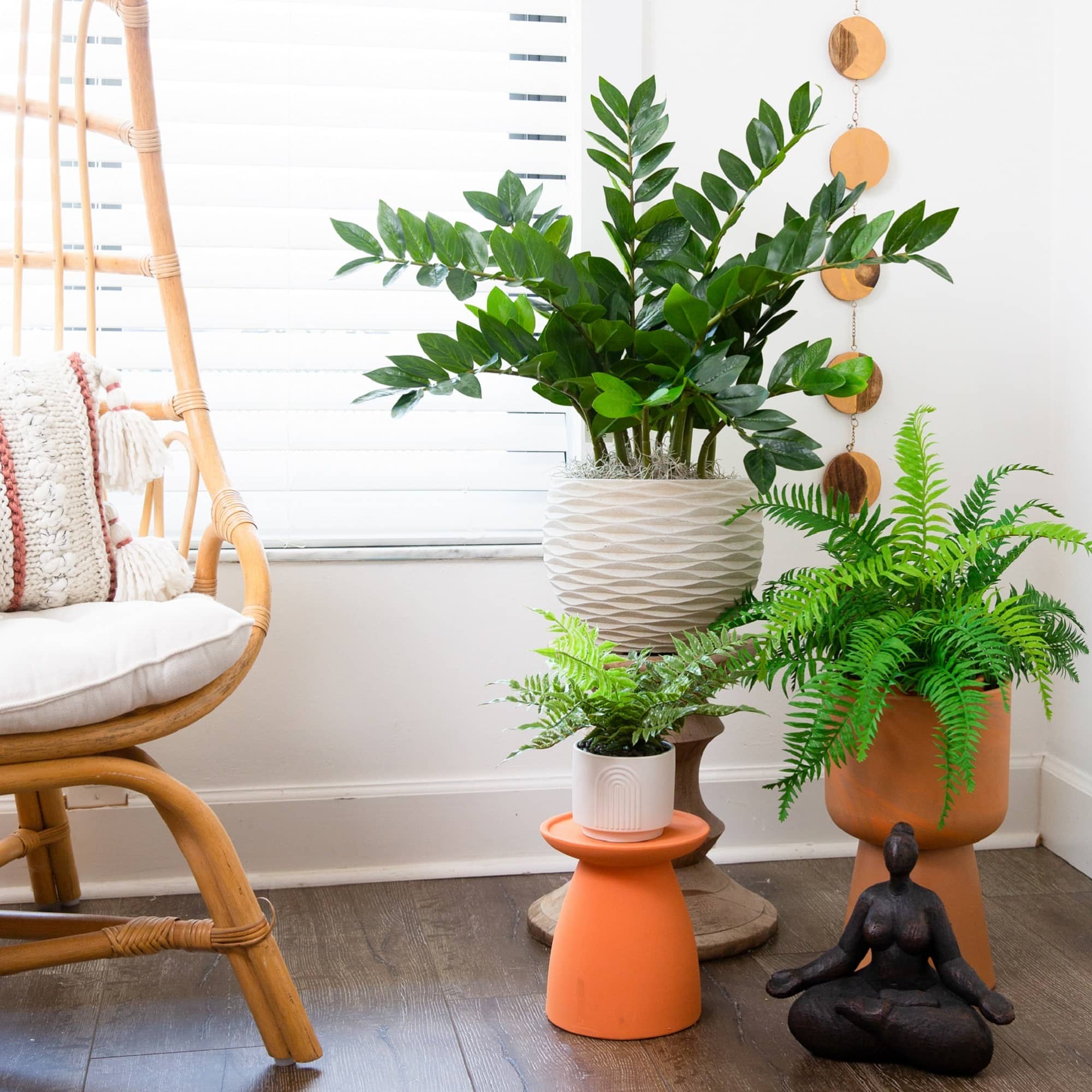 13" Artificial Boston Fern Plant with Decorative Planter 