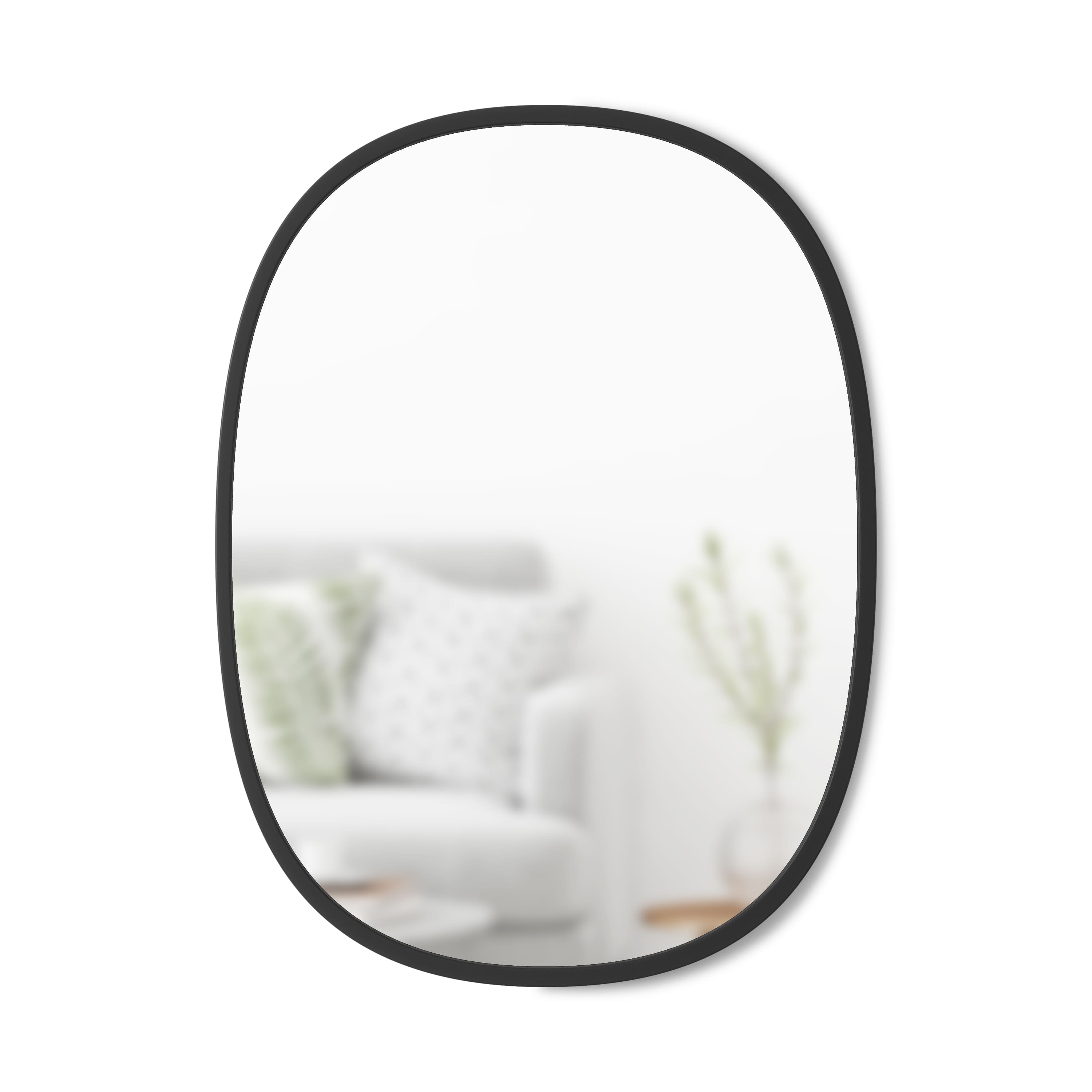 Umbra 24" Black Hub Oval Wall Mirror