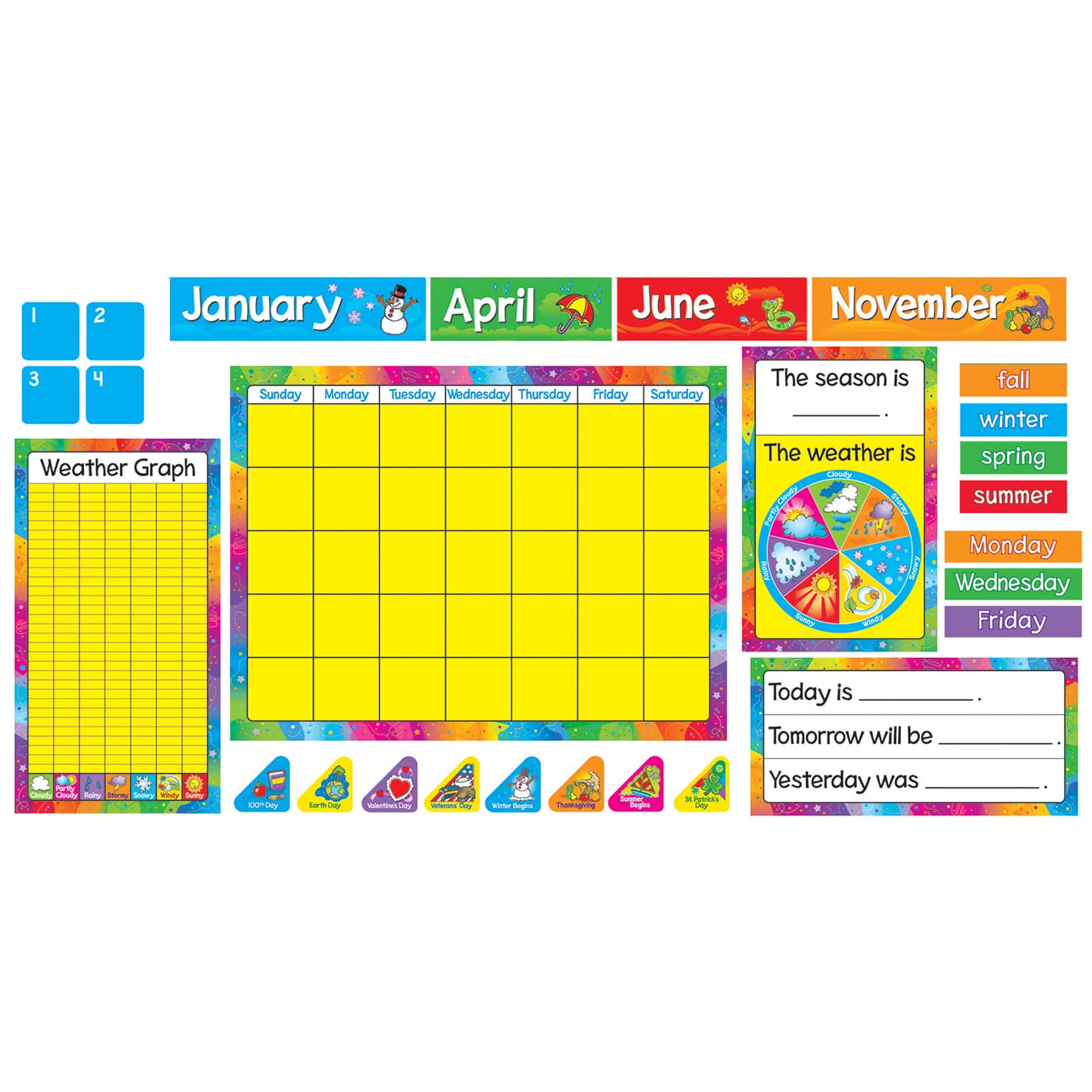 TREND Enterprises® Year Around Calendar Bulletin Board Set, Set of 2