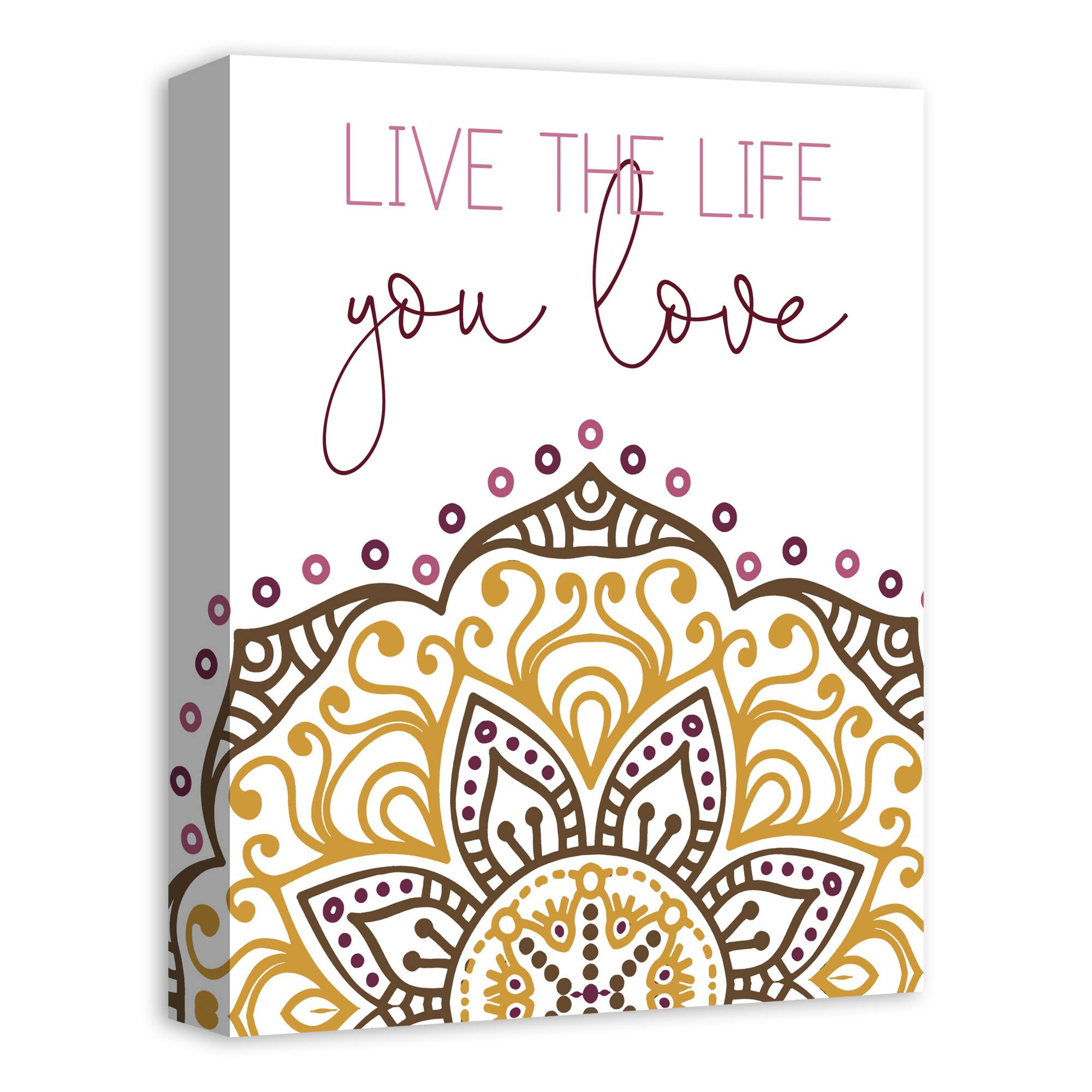 Live The Life You Love Yellow 12" x 16" Canvas Wall Art