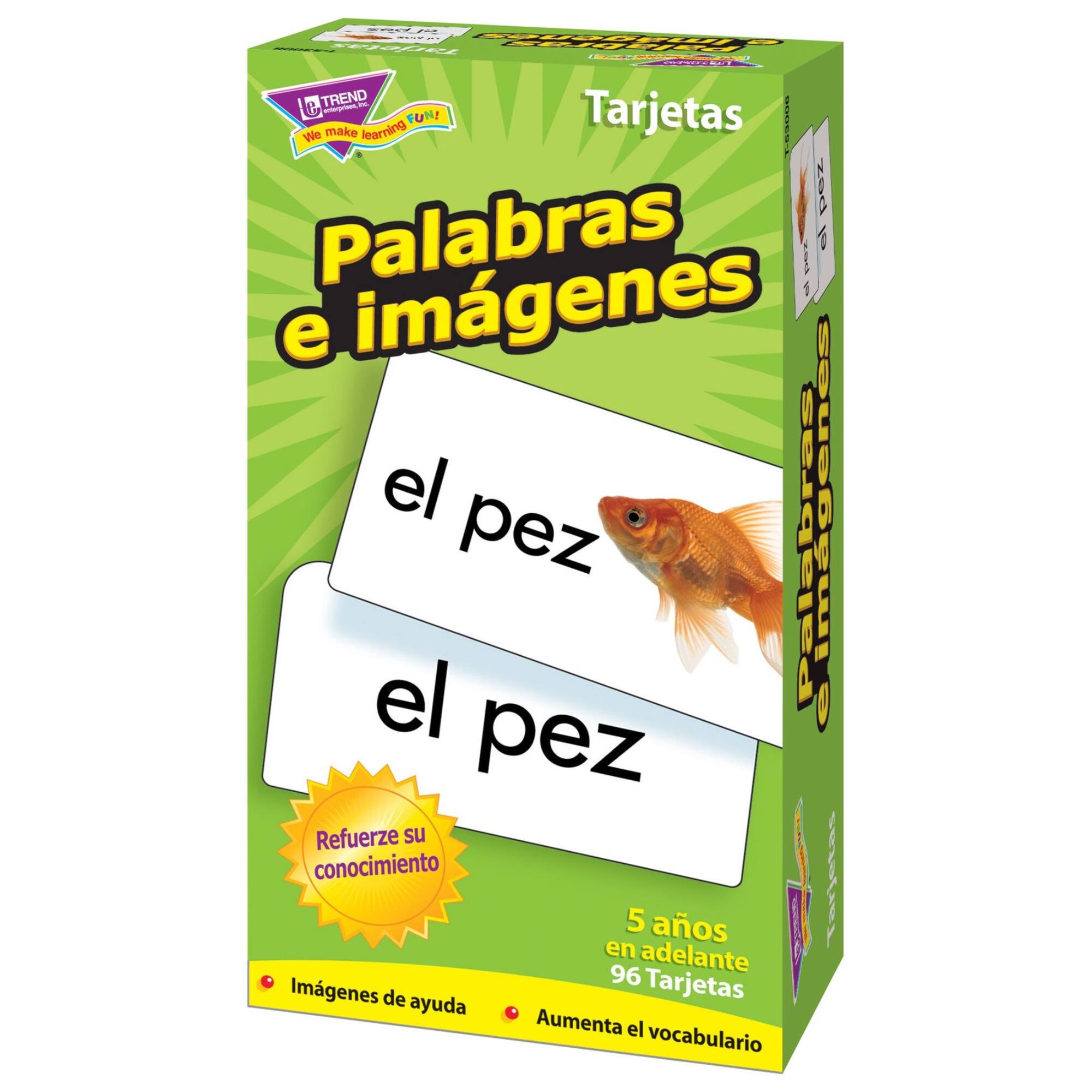 Trend Enterprises® Palabras e imágenes (SP) Skill Drill Flash Cards