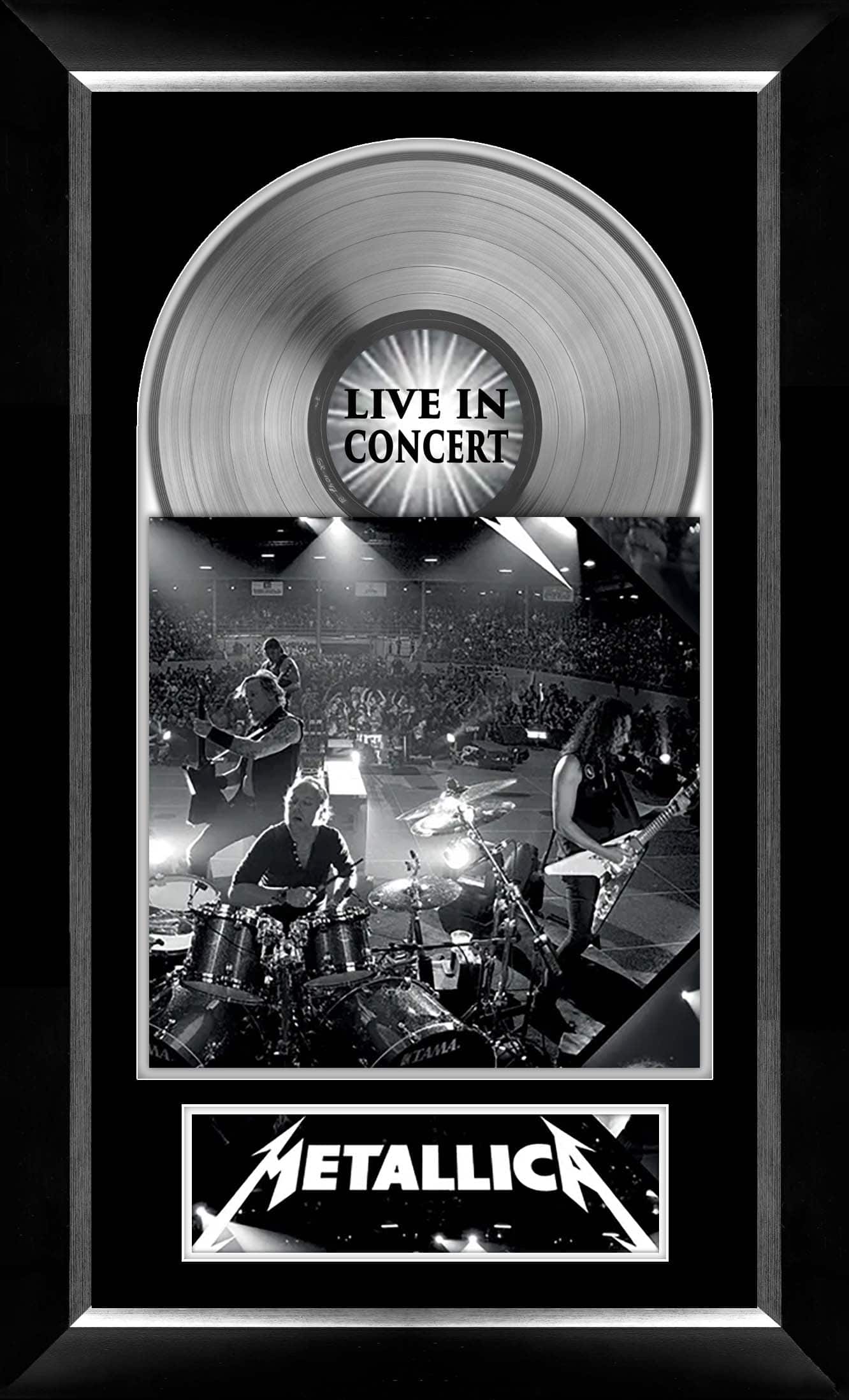 Metallica Live Music Cover Framed with Silver Vinyl 19" x 31"