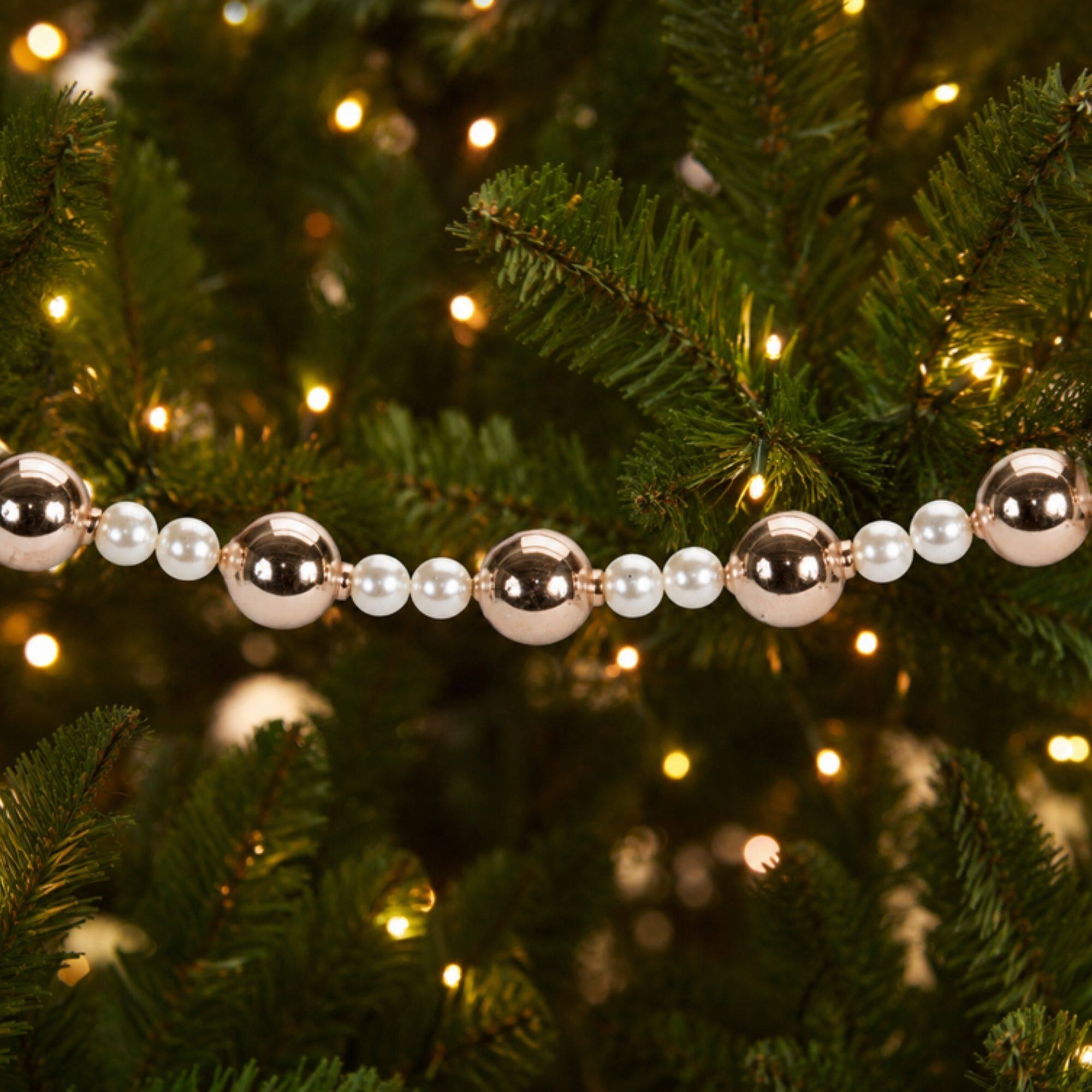 Melrose 31.75" Pearl & Glass Ball Garland