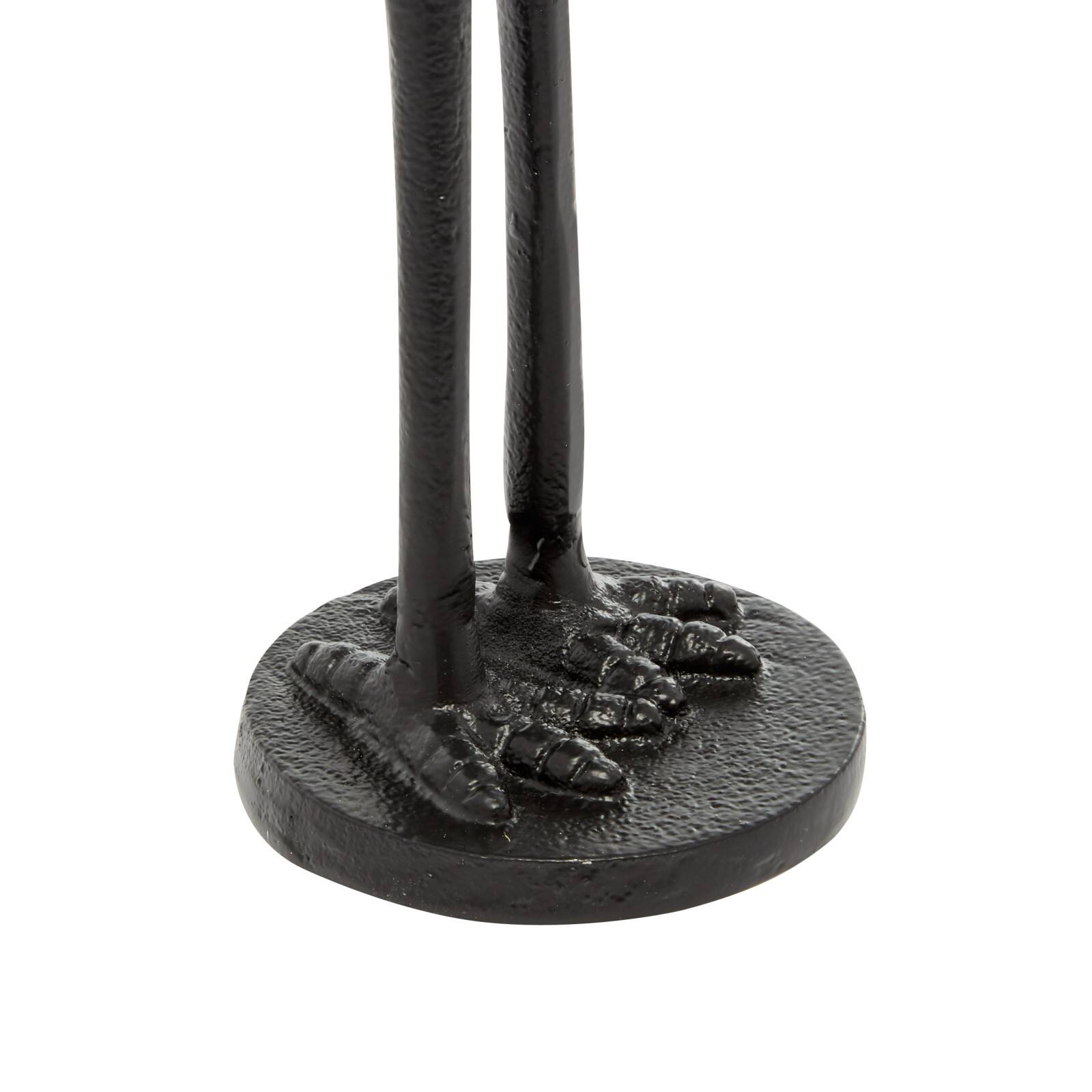 Set of 2 Black Aluminum Traditional Bird Sculpture, 7" x 9"