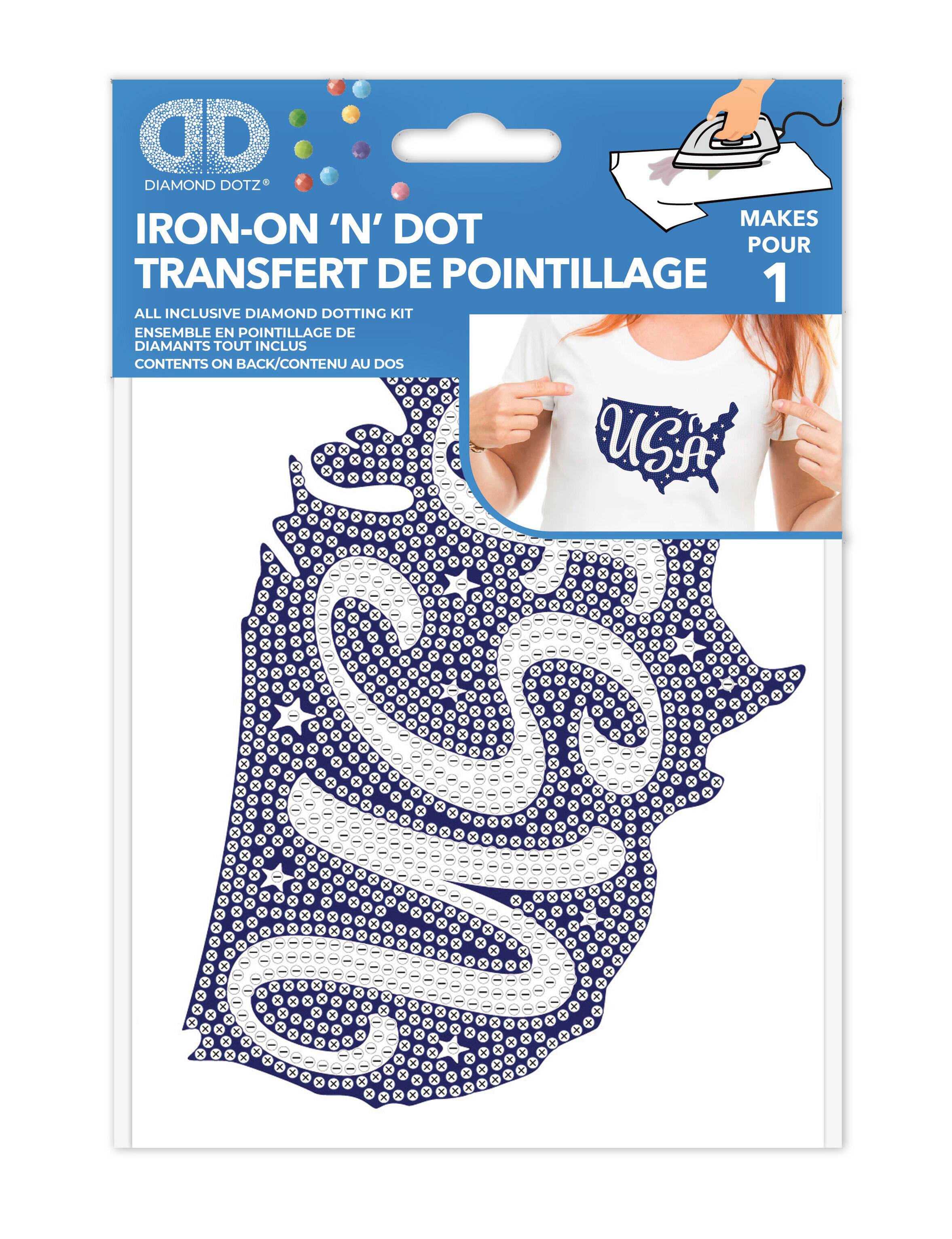 Diamond Dotz® Red, White & Blue USA Map Iron-On 'n' Dot Kit