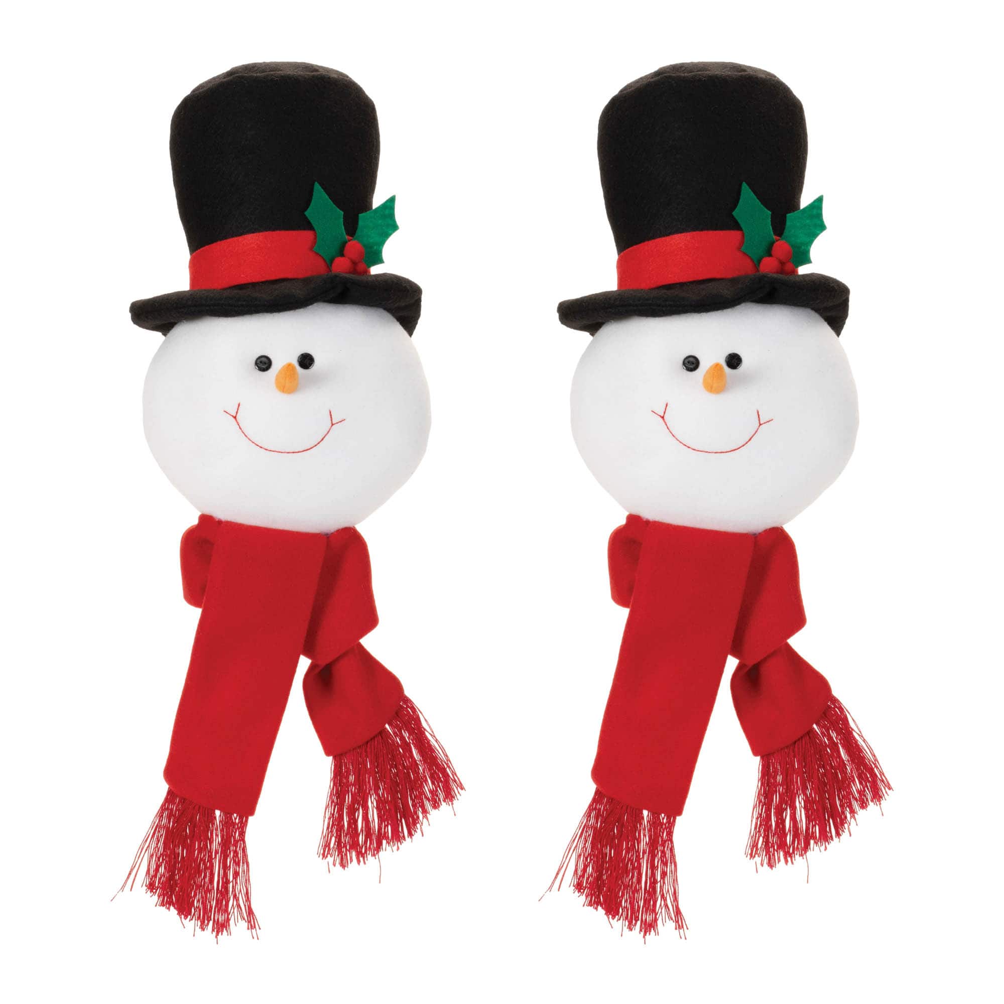 22.5" Plush Snowman Head Ornaments, 6ct.
