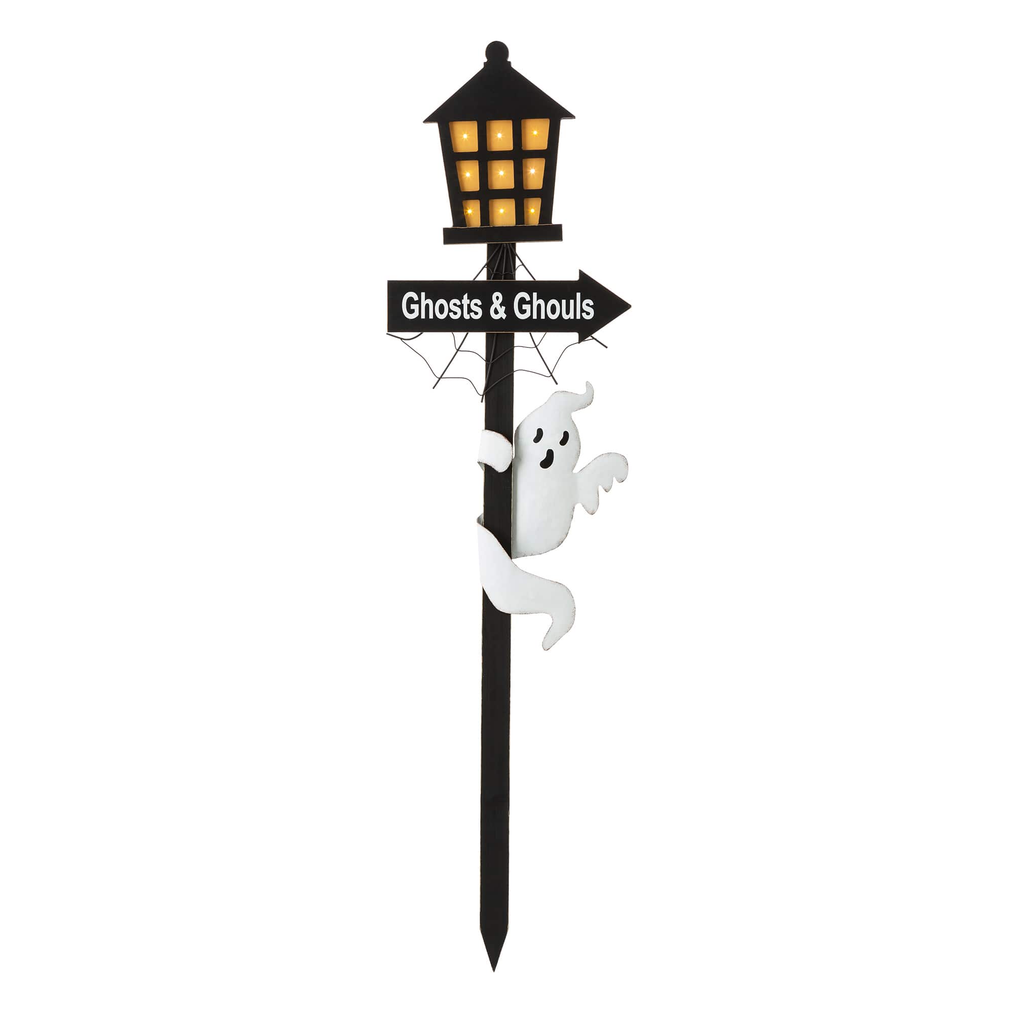 Glitzhome® 42" Lighted Halloween Haunted House Yard Stake with Timer