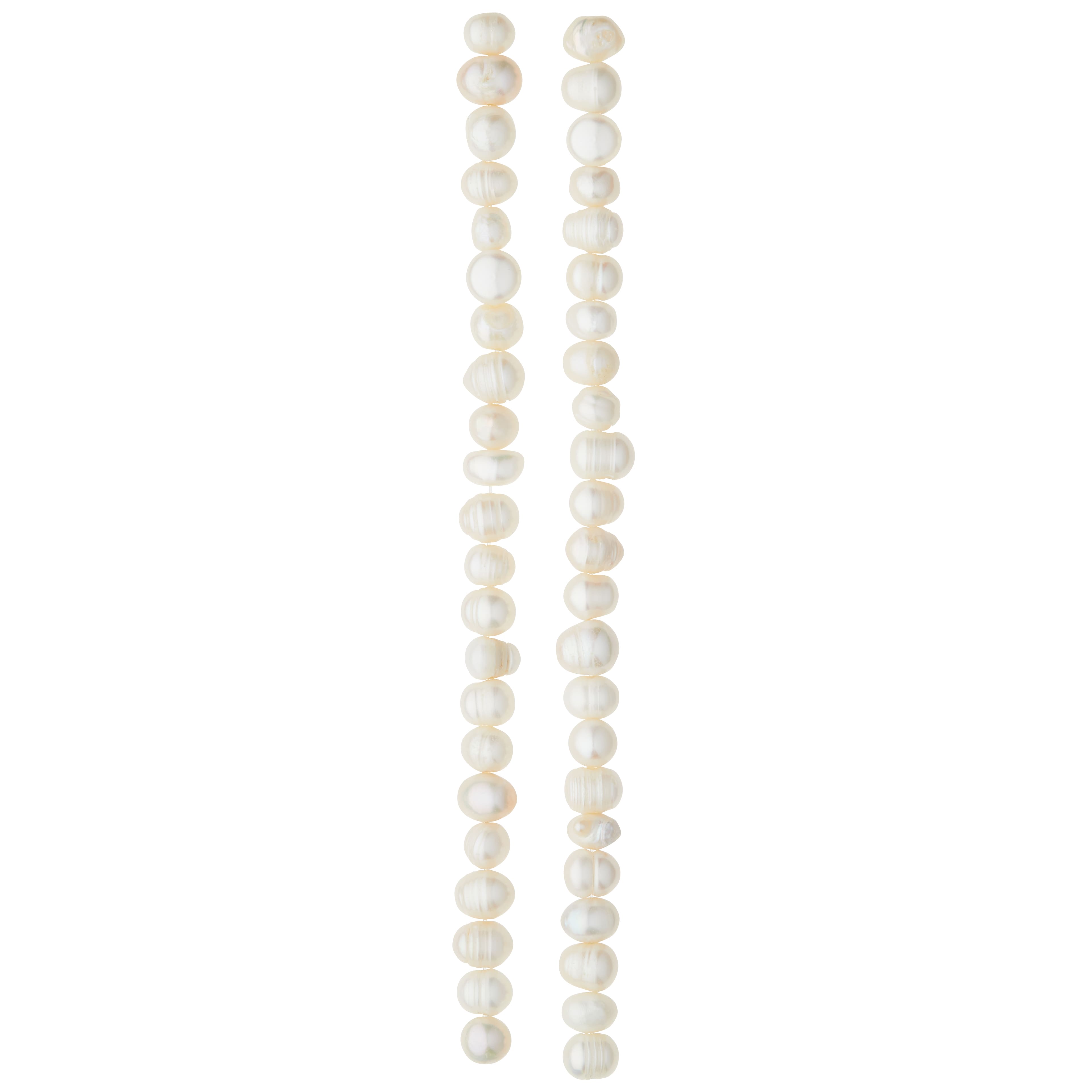 White Pearl Rondelle Beads, 8mm by Bead Landing™