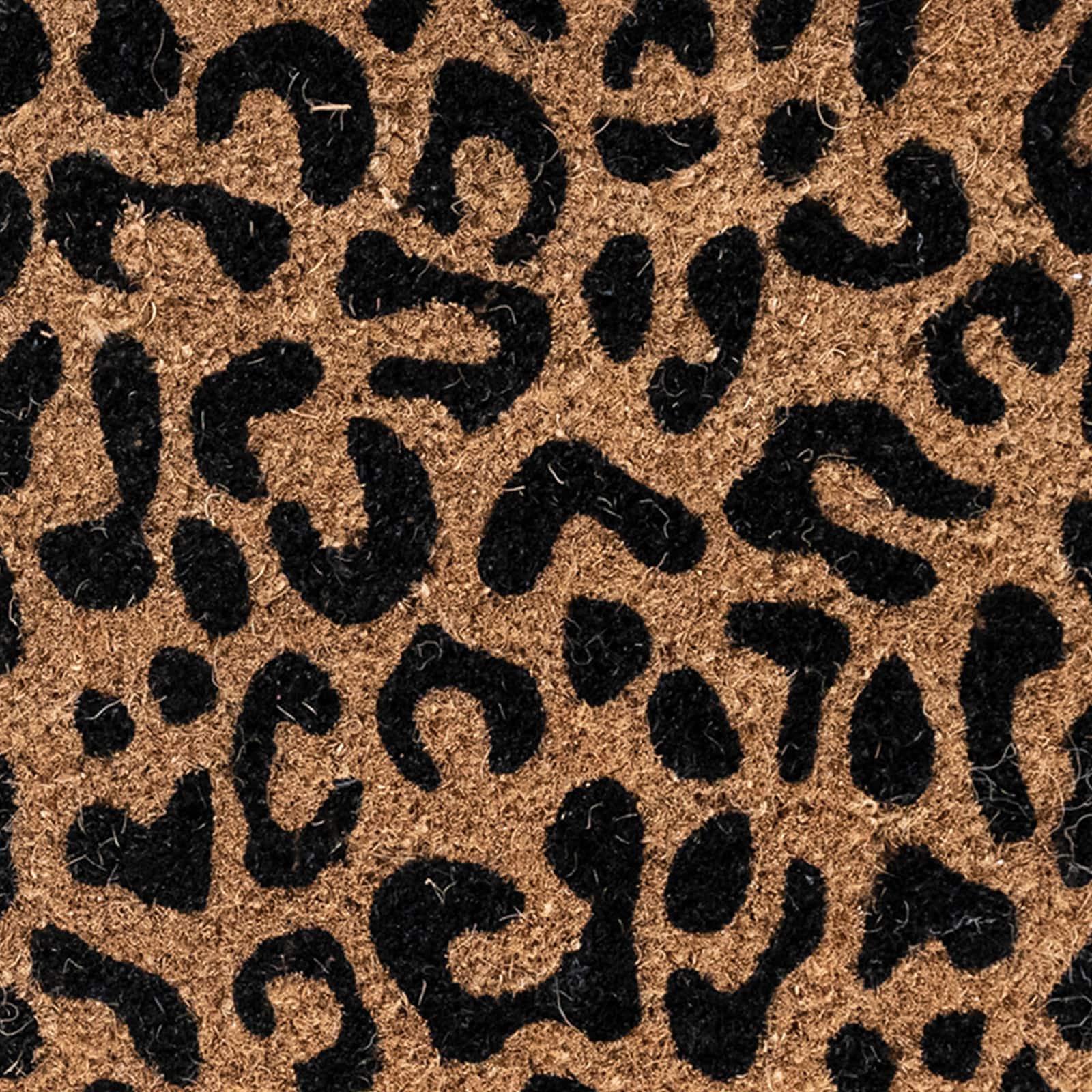 Hello Honey® 47" x 16" Natural Coir Double Doormat with Leopard Print