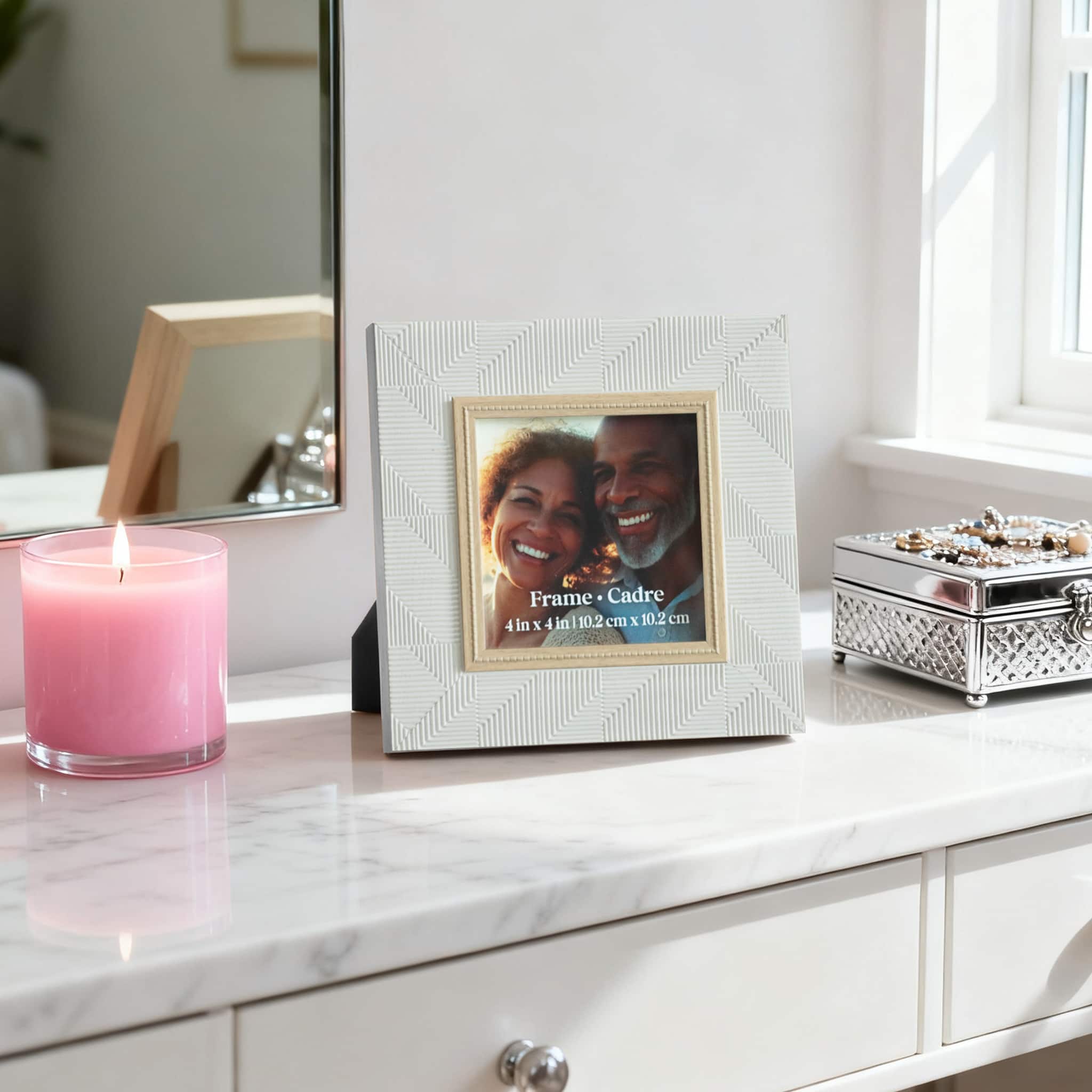 4" x 4" White Embossed Frame by Ashland®