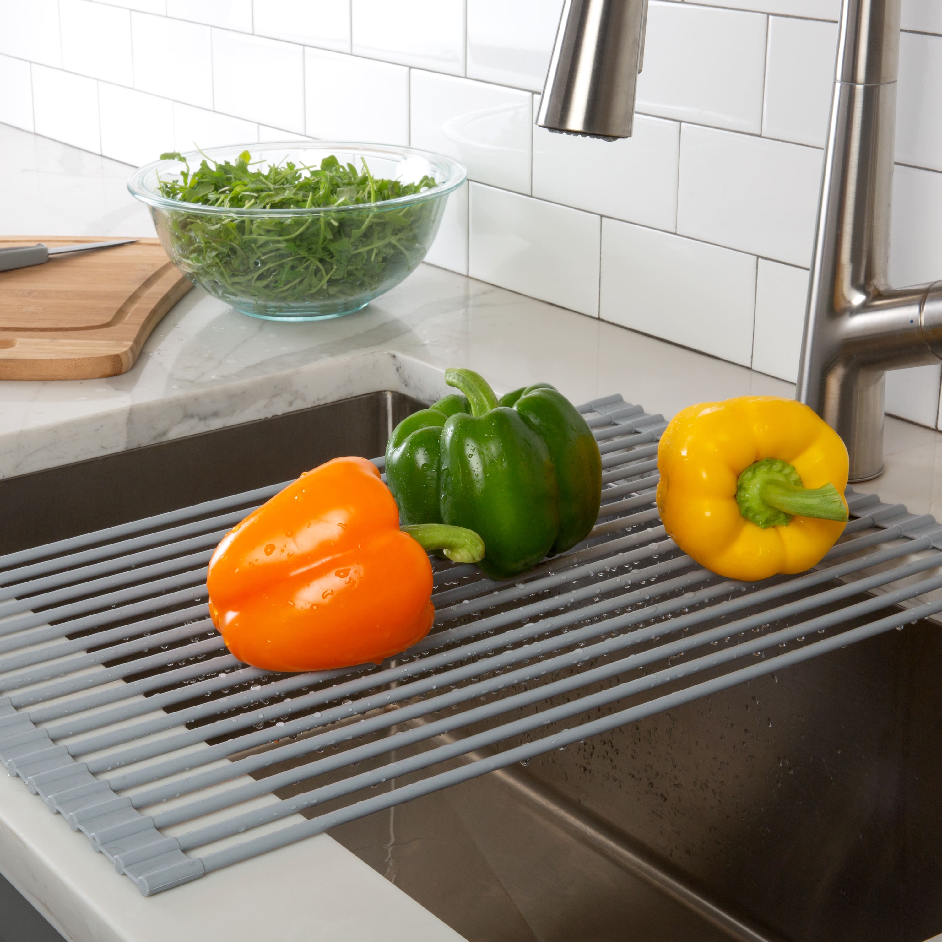Kitchen Details Roll Up Over the Sink Drying Rack