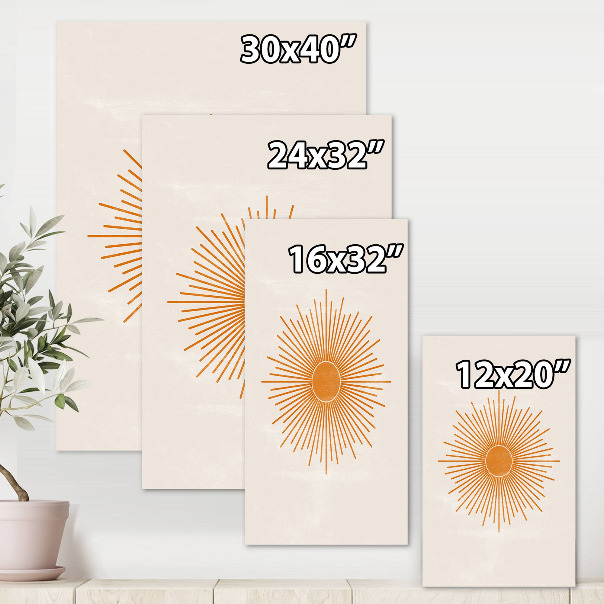 Designart - Orange Sun Print II