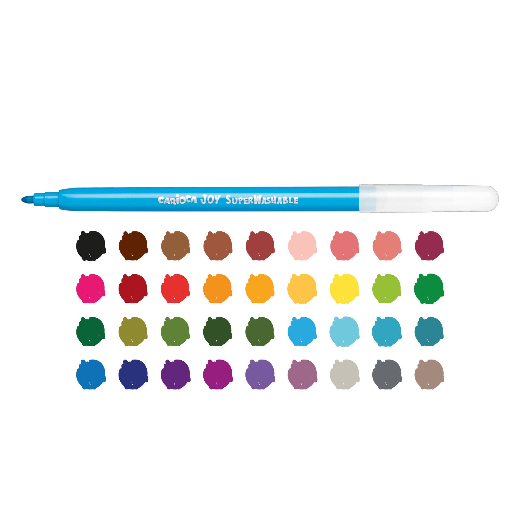 CARIOCA® 2.8mm Fine Tip Washable Hard Box Felt Tip Pen Set