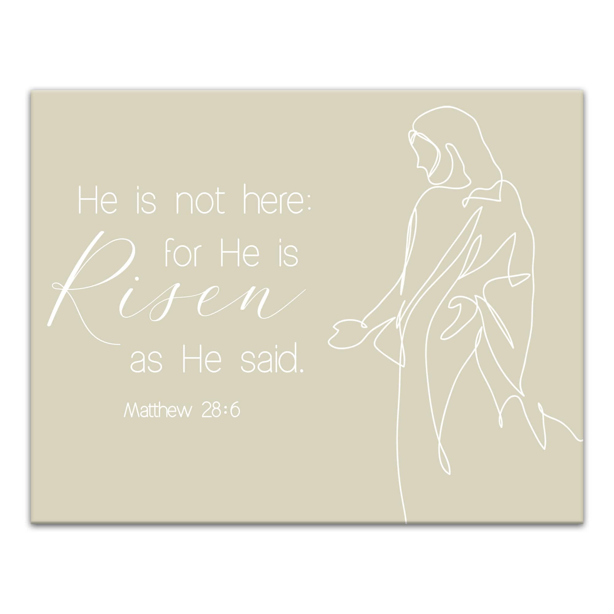 Risen Bible Jesus 1 11" x 14" Canvas Wall Art